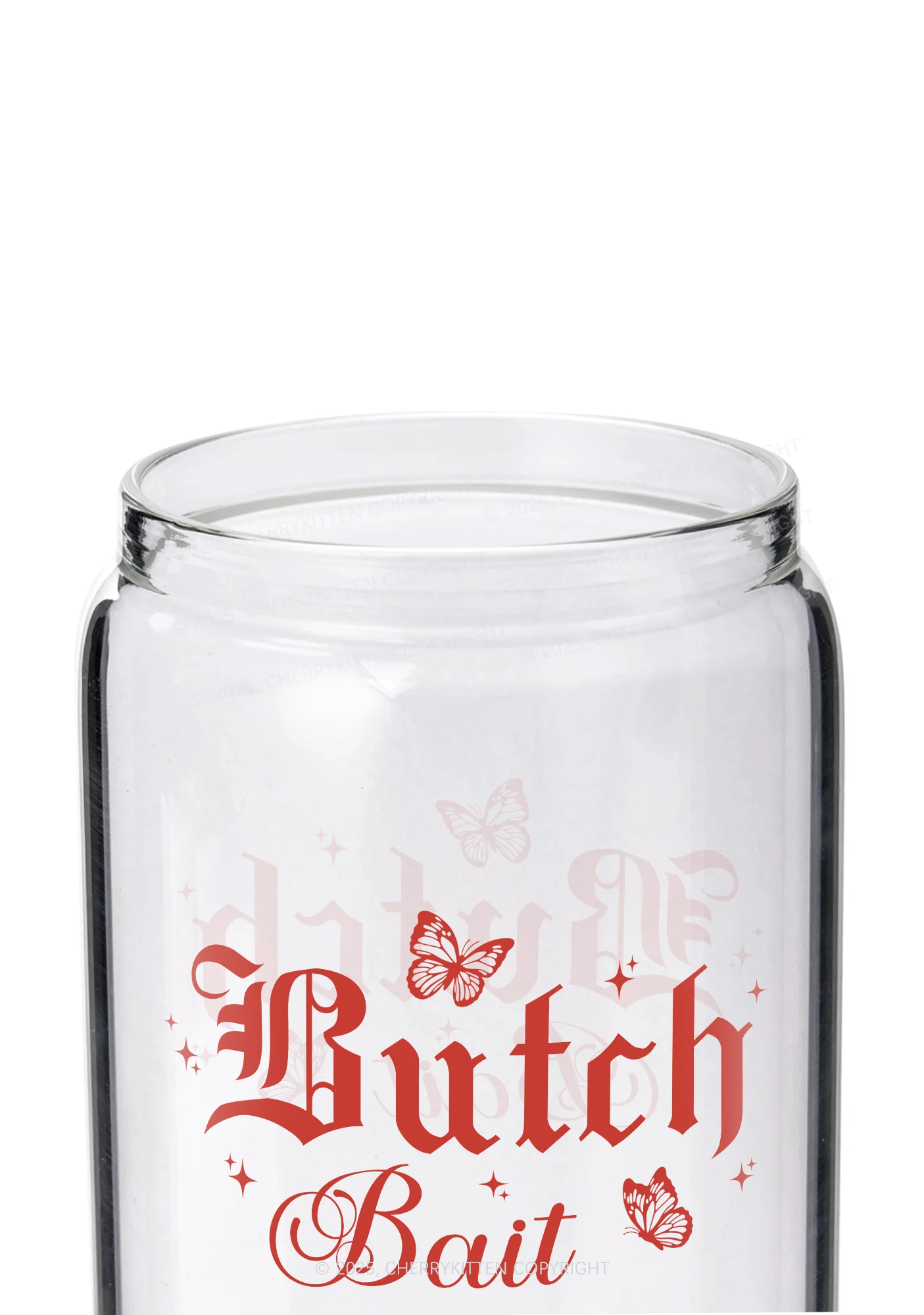 Butch Bait Pride Y2K Printed Glass Cup Cherrykitten - Image 2