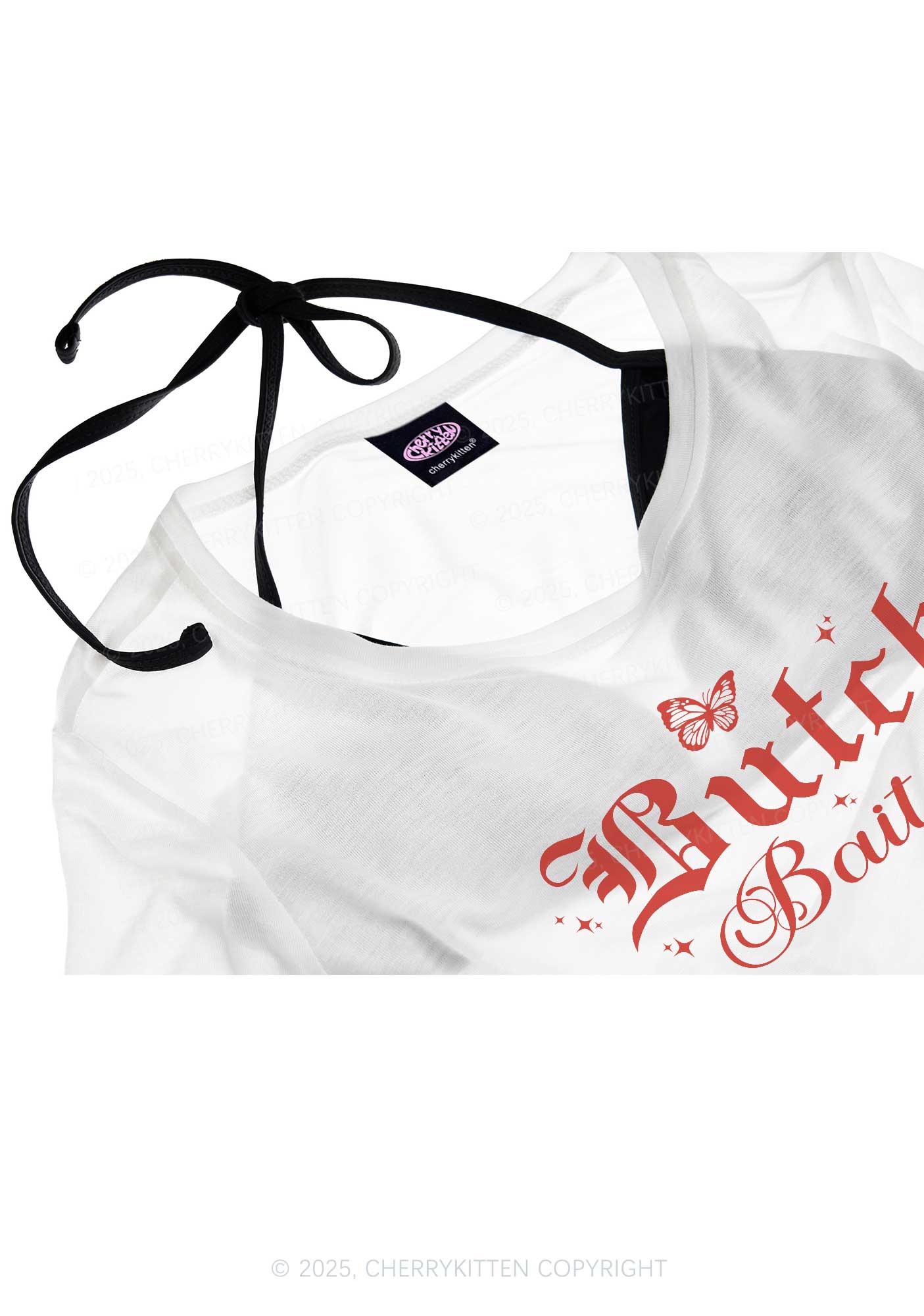 Butch Bait Pride Y2K Sheer Crop Tee Cherrykitten - Image 4