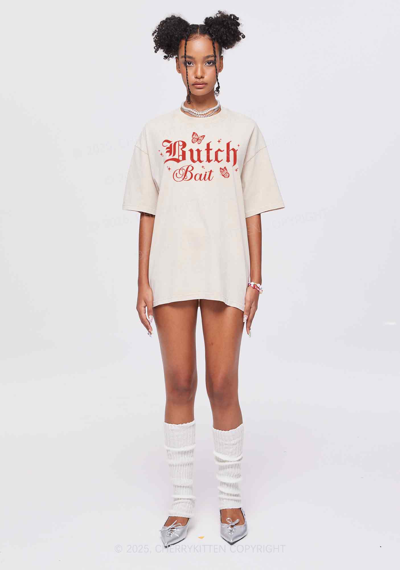 Butch Bait Pride Y2K Shirts Washed Tee Cherrykitten - Image 2