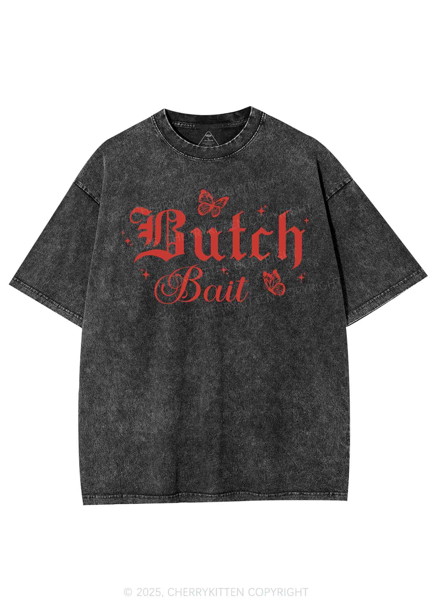 Butch Bait Pride Y2K Shirts Washed Tee Cherrykitten - Image 3