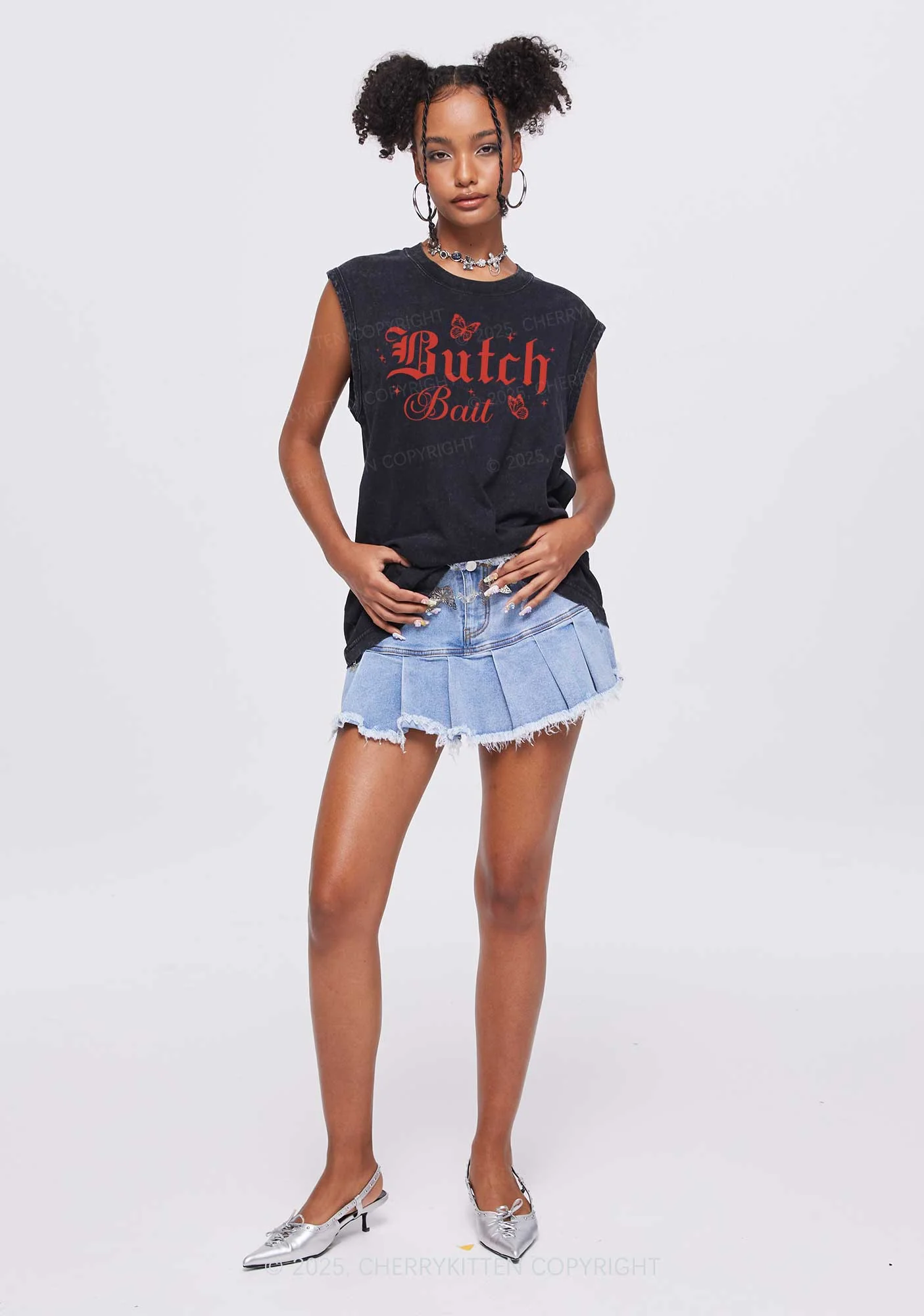 Butch Bait Pride Y2K Washed Muscle Tank Cherrykitten - Image 2