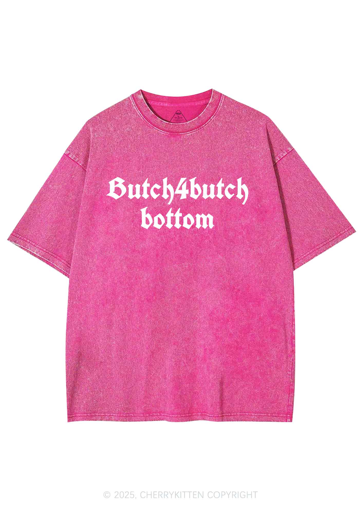 Butch Bottom Pride Y2K Shirts Washed Tee Cherrykitten - Image 3