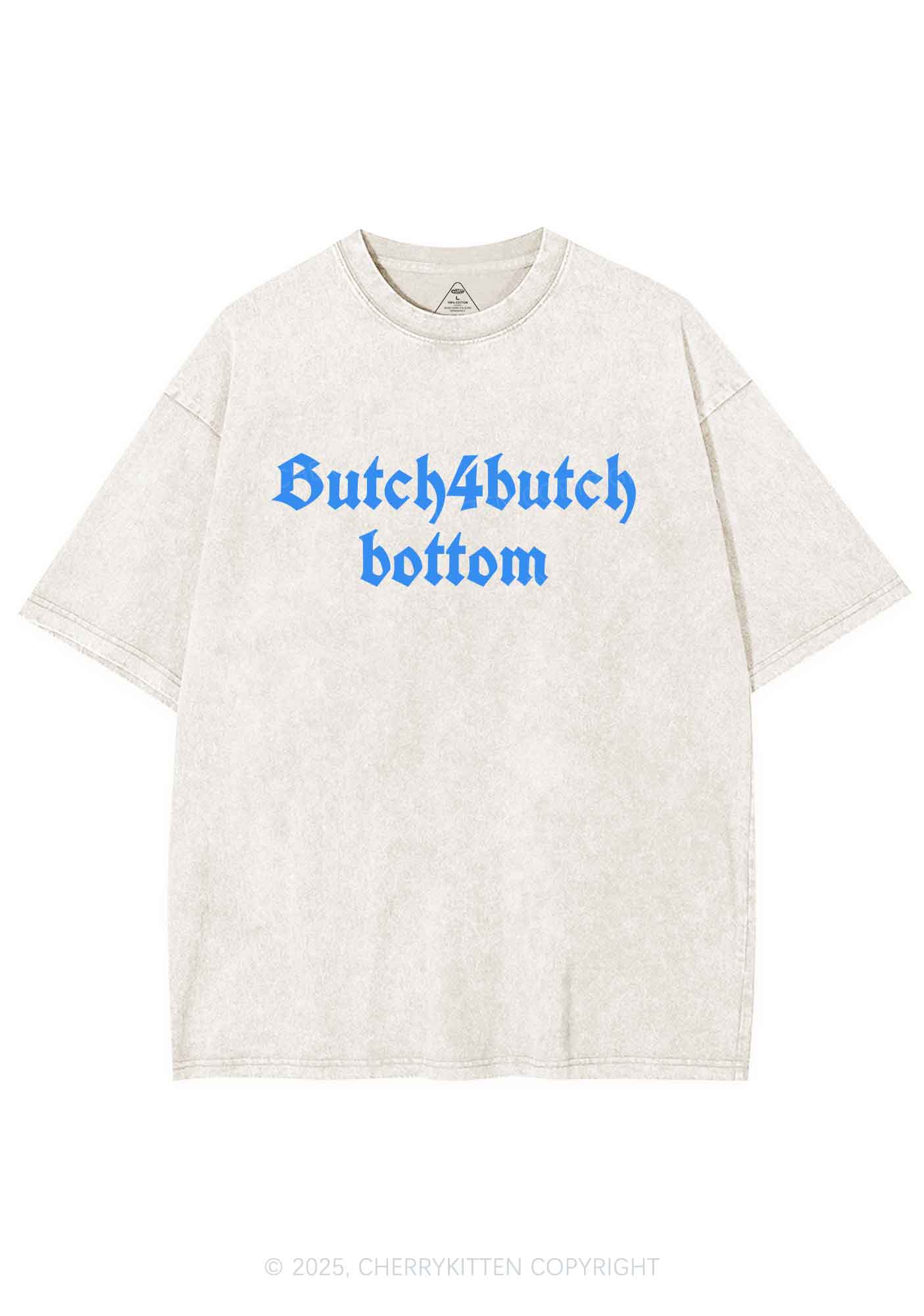 Butch Bottom Pride Y2K Shirts Washed Tee Cherrykitten - Image 5