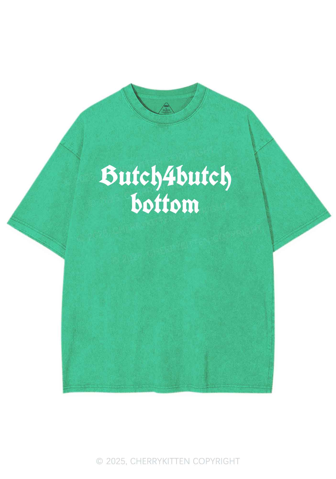 Butch Bottom Pride Y2K Shirts Washed Tee Cherrykitten - Image 6