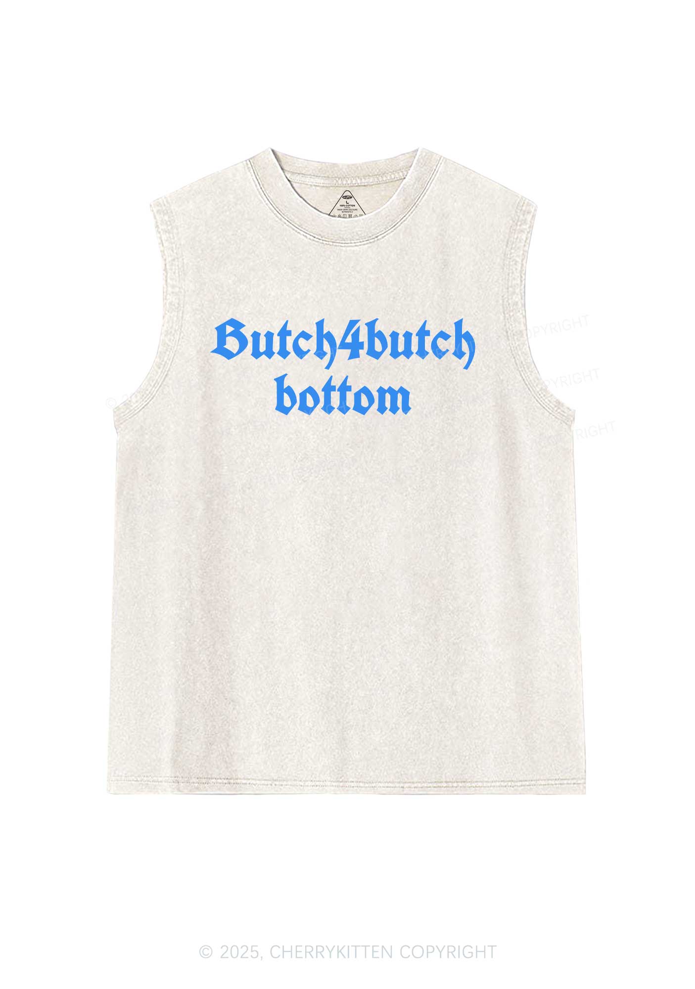 Butch Bottom Pride Y2K Washed Muscle Tank Cherrykitten - Image 4