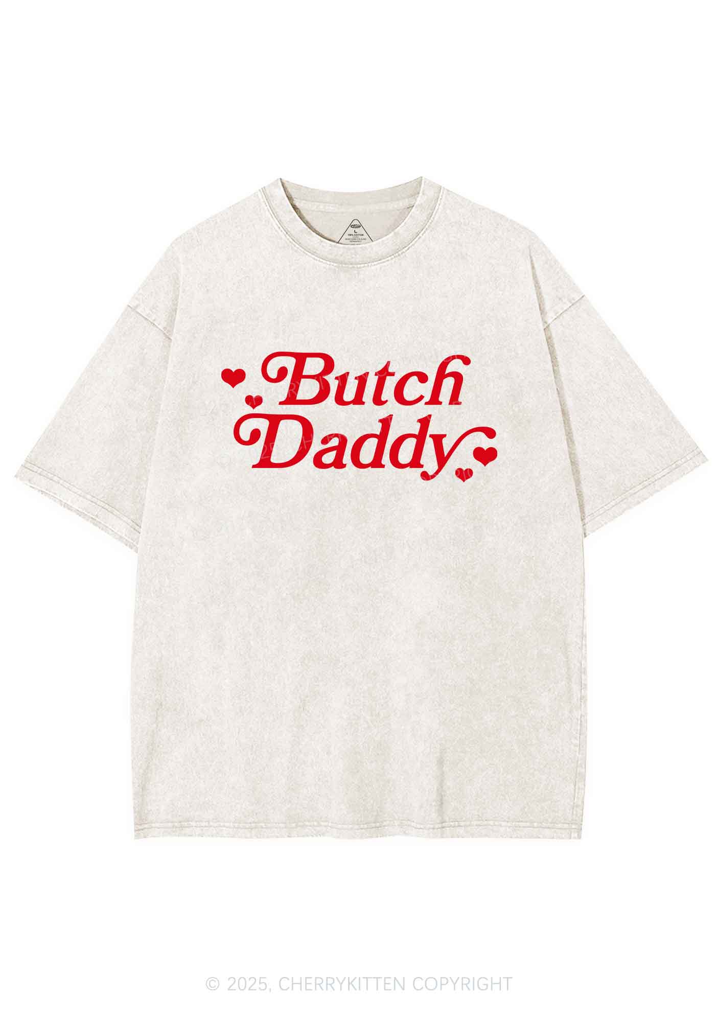 Butch Daddy Y2K Shirts Washed Tee Cherrykitten - Image 4