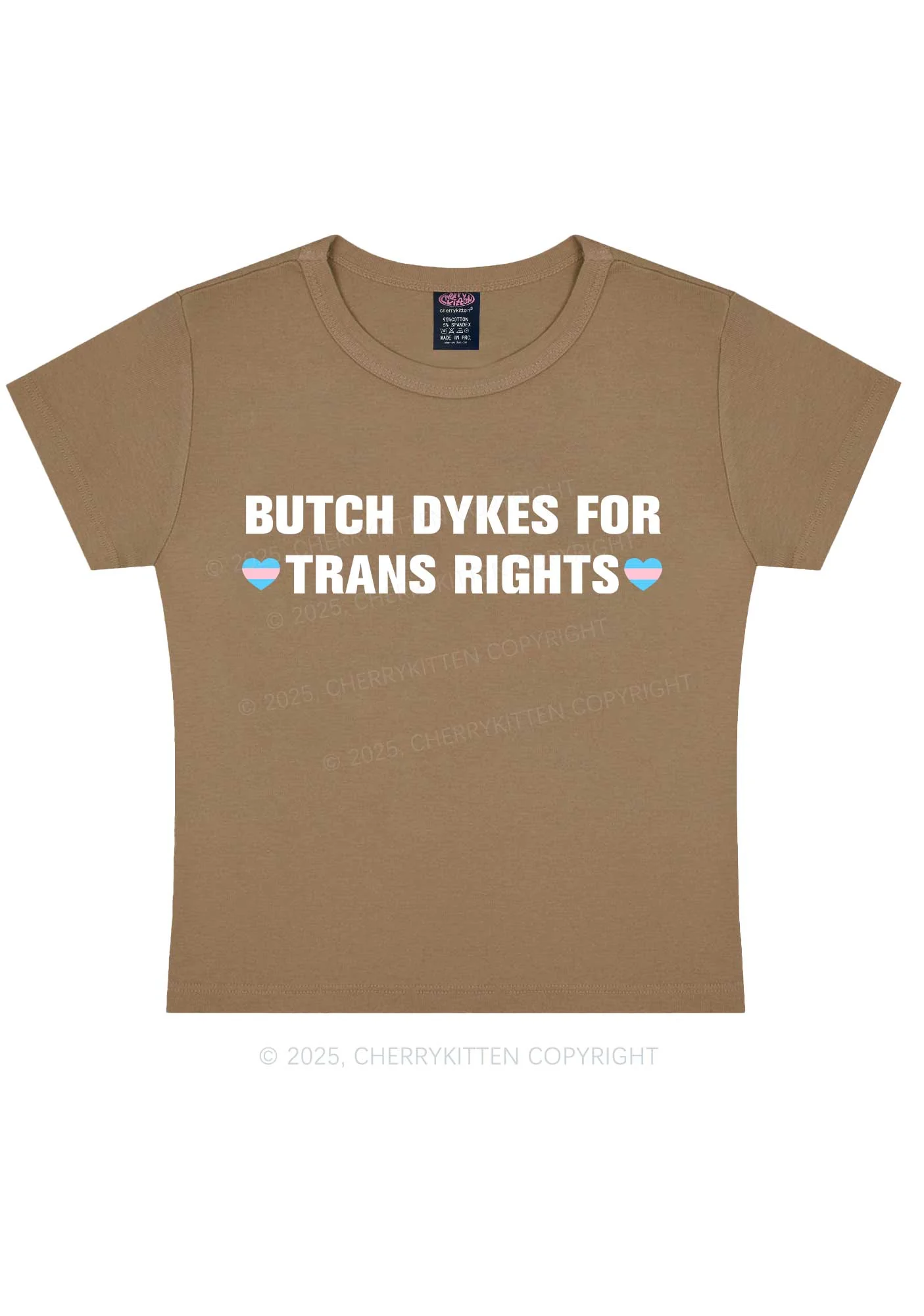 Butch Dykes For Trans Rights Y2K Baby Tee Cherrykitten - Image 10