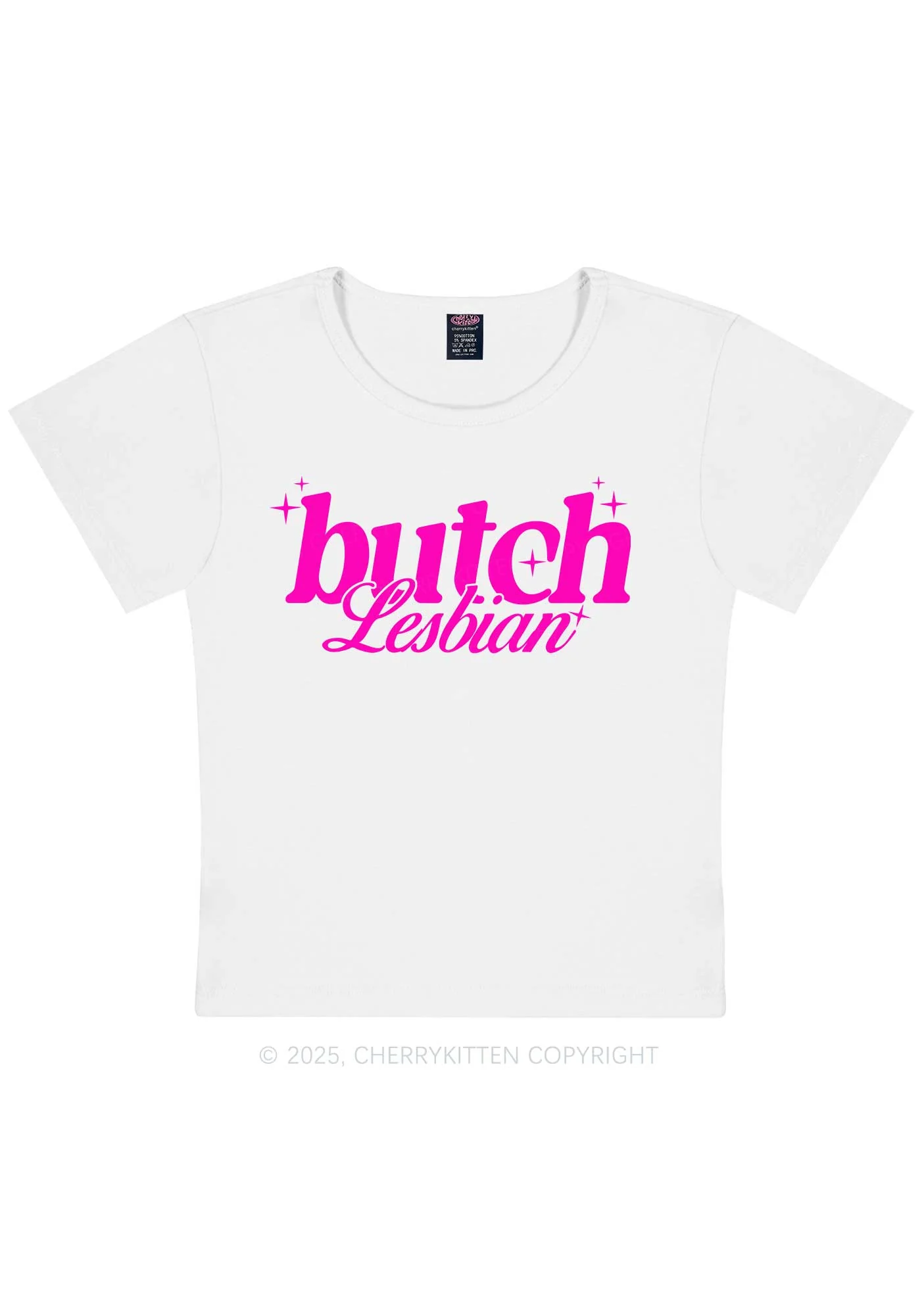 Butch Lesbian Y2K Baby Tee Cherrykitten - Image 4
