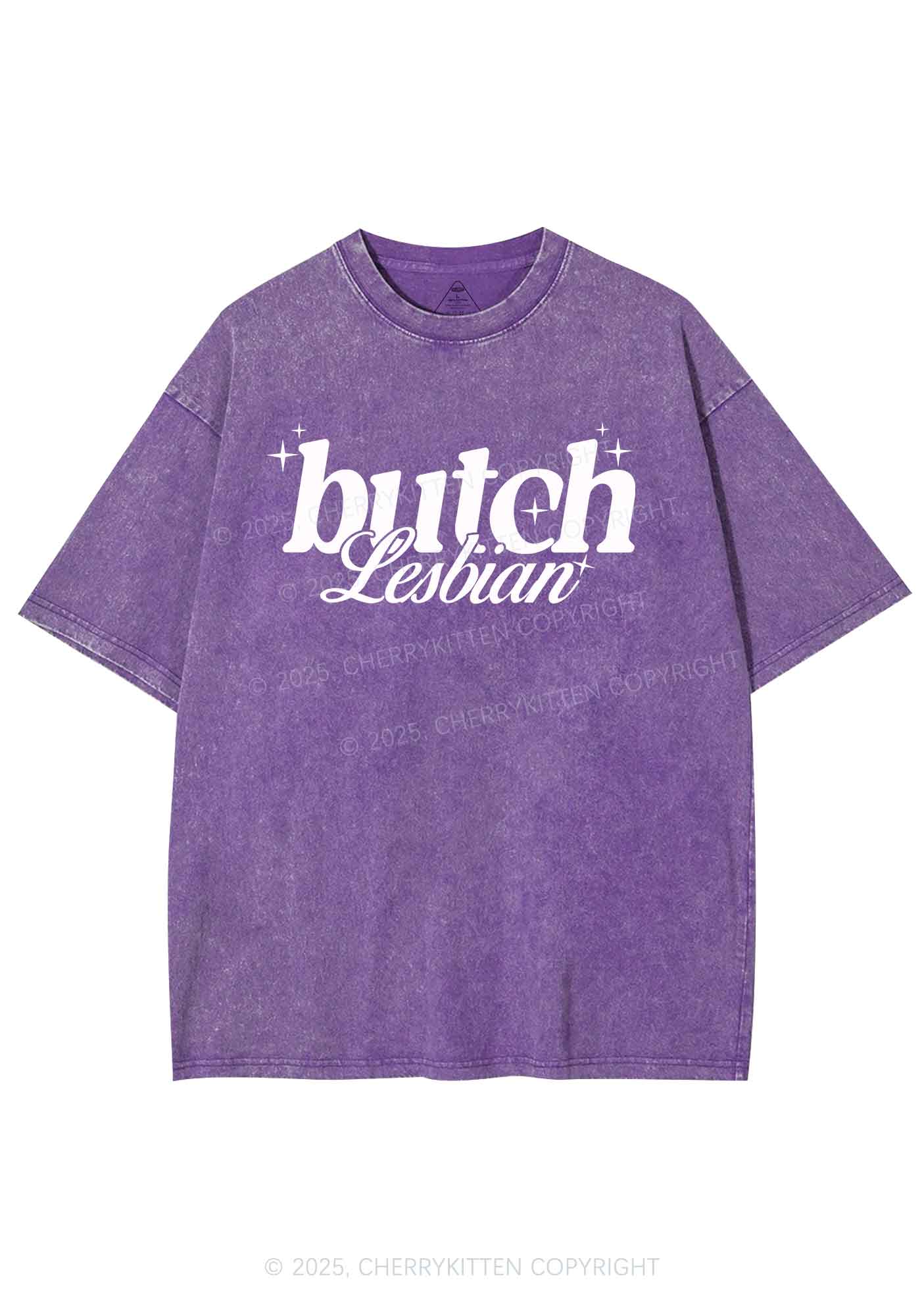 Butch Lesbian Y2K Shirts Washed Tee Cherrykitten - Image 5
