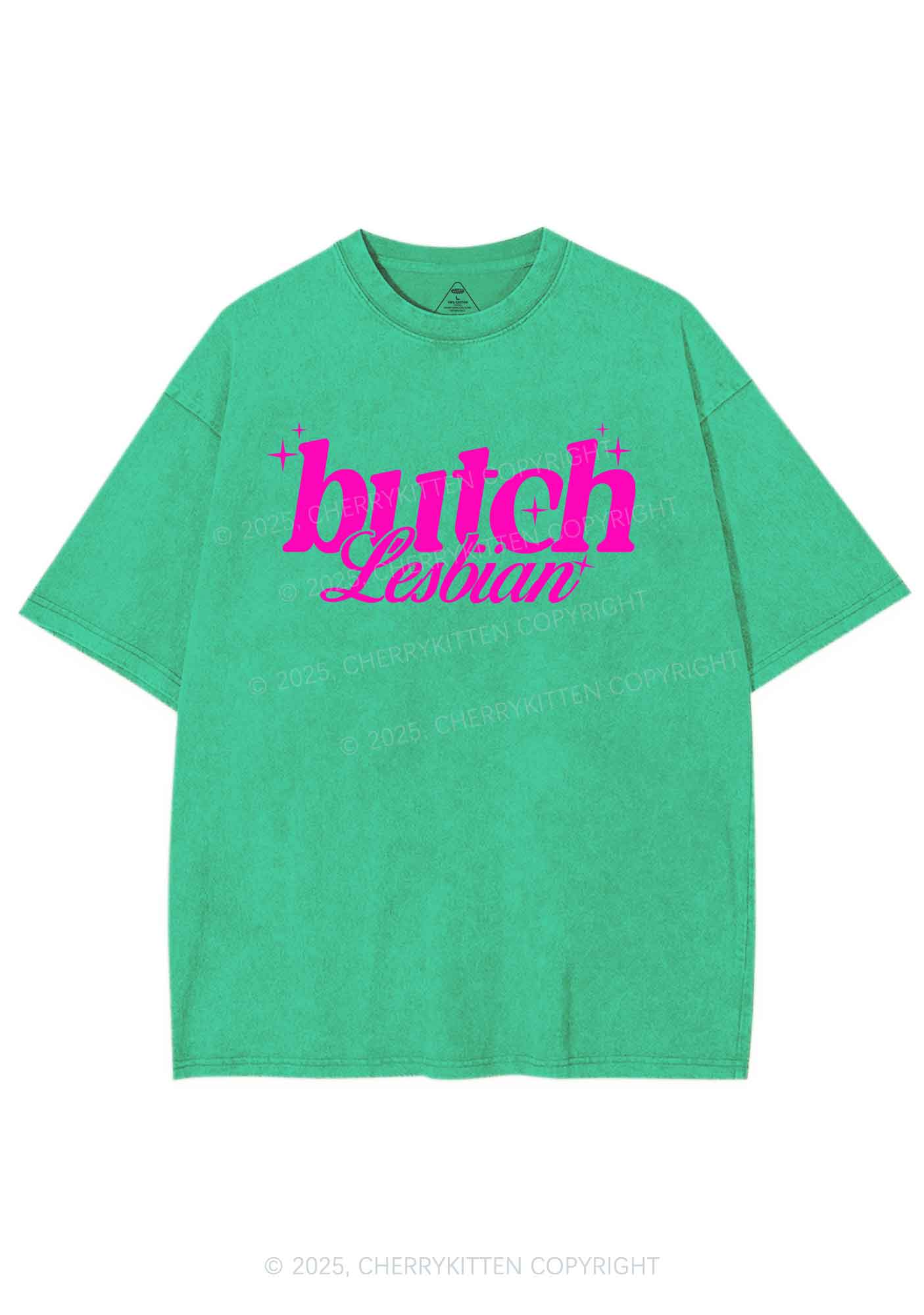 Butch Lesbian Y2K Shirts Washed Tee Cherrykitten - Image 8