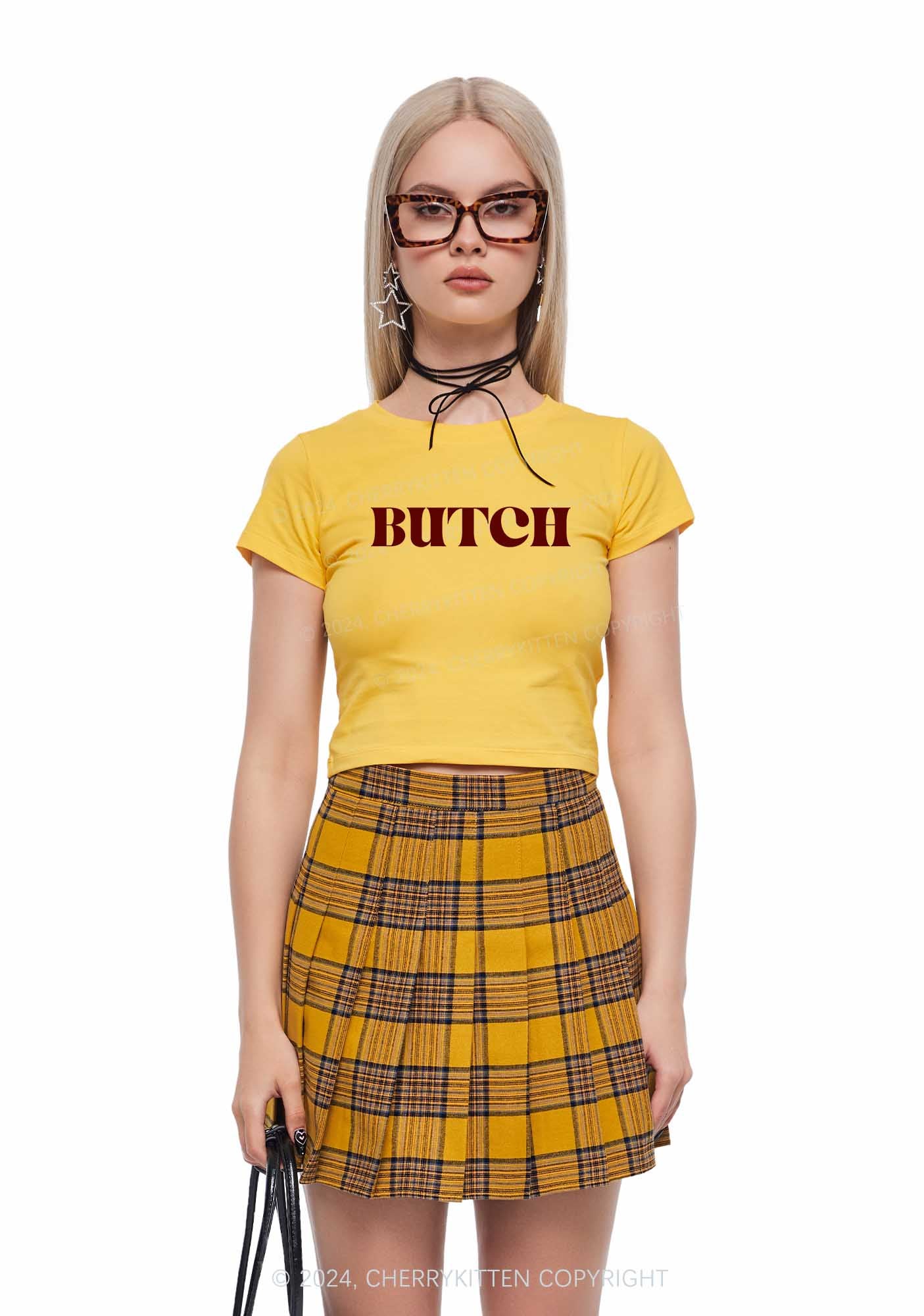 Butch Y2K Baby Tee Cherrykitten - Image 4