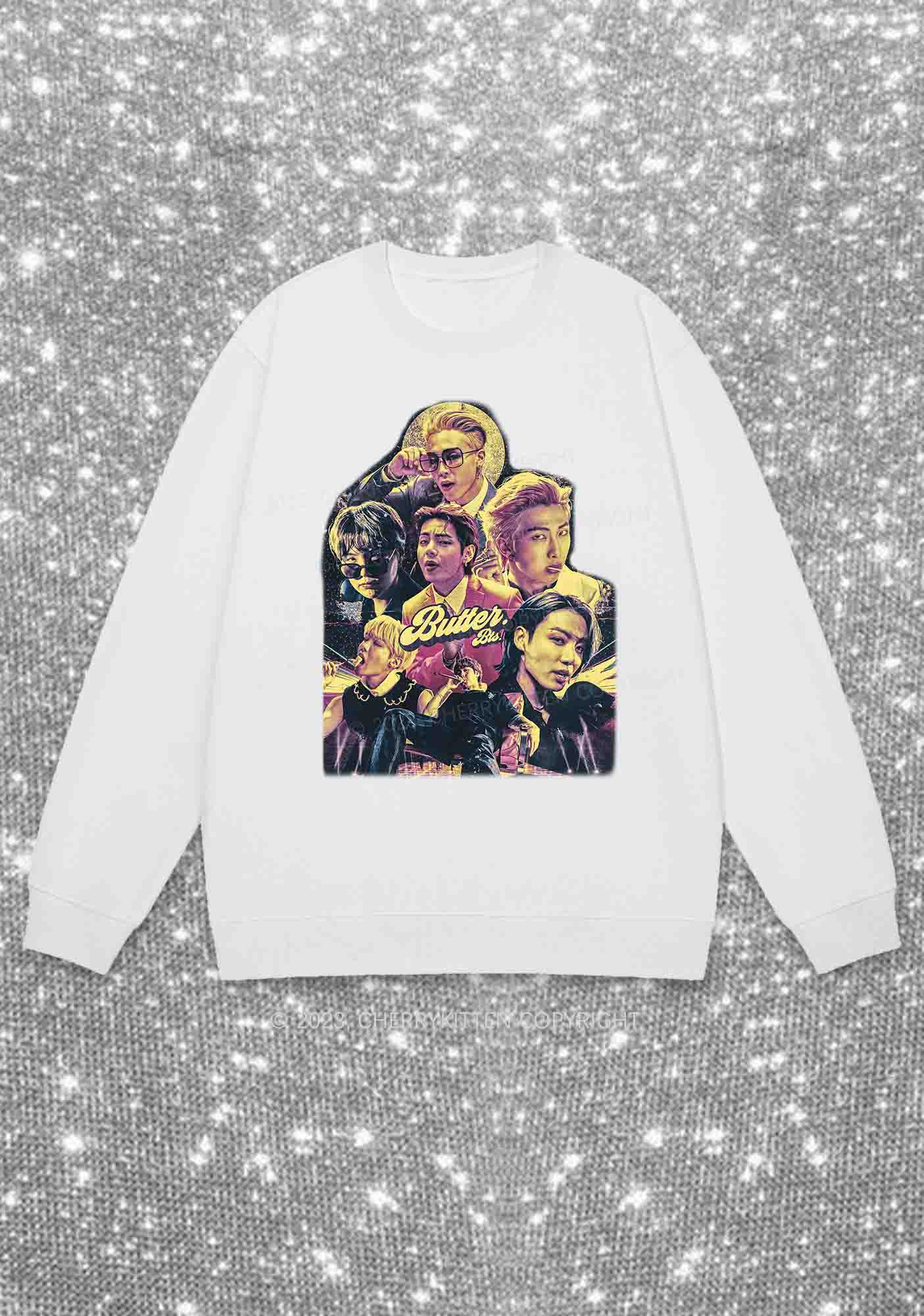 Butter Bangtan Kpop Y2K Sweatshirt Cherrykitten - Image 3
