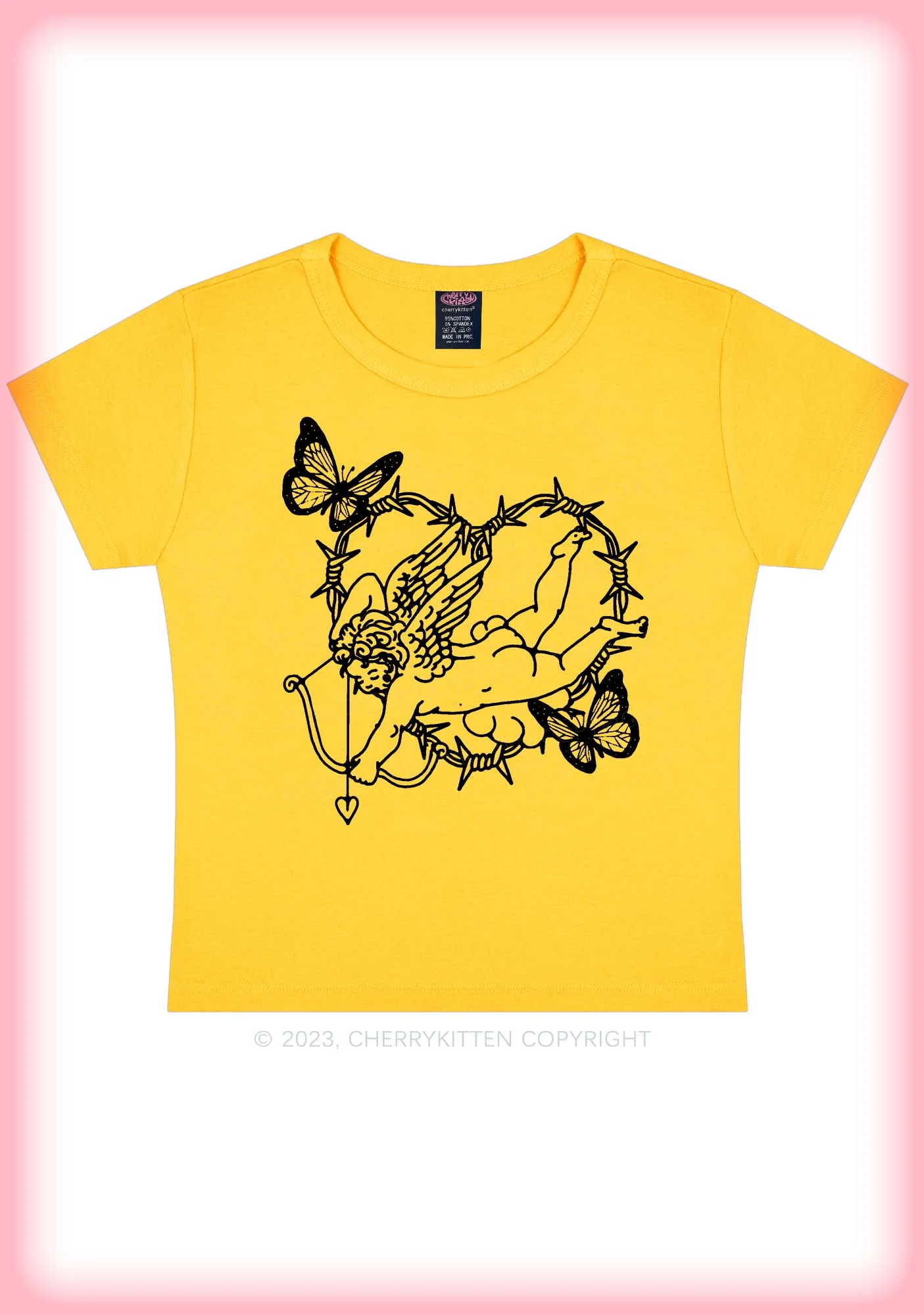 Butterfly Cupid Valentine's Day Y2K Baby Tee Cherrykitten - Image 5