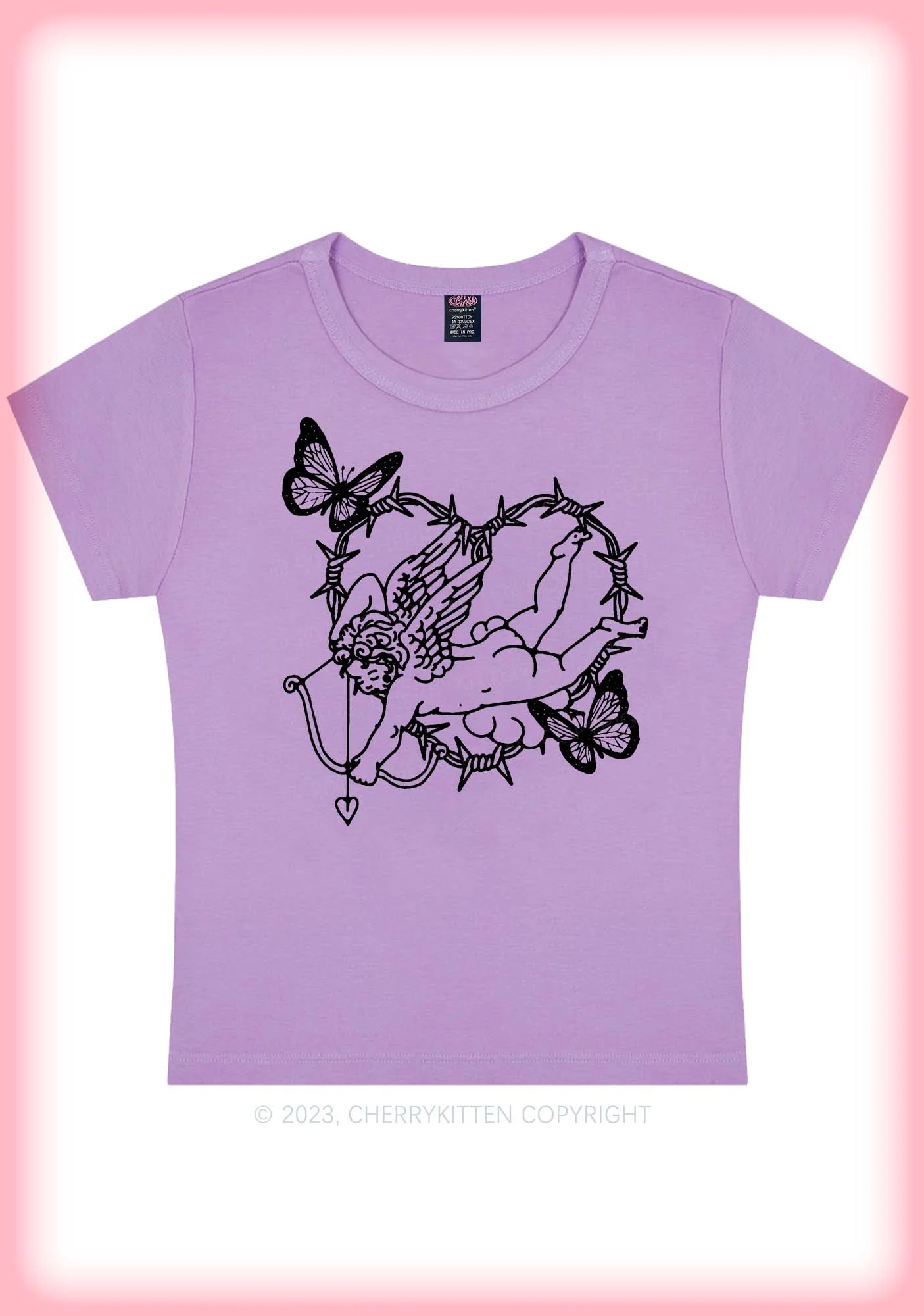 Butterfly Cupid Valentine's Day Y2K Baby Tee Cherrykitten - Image 6