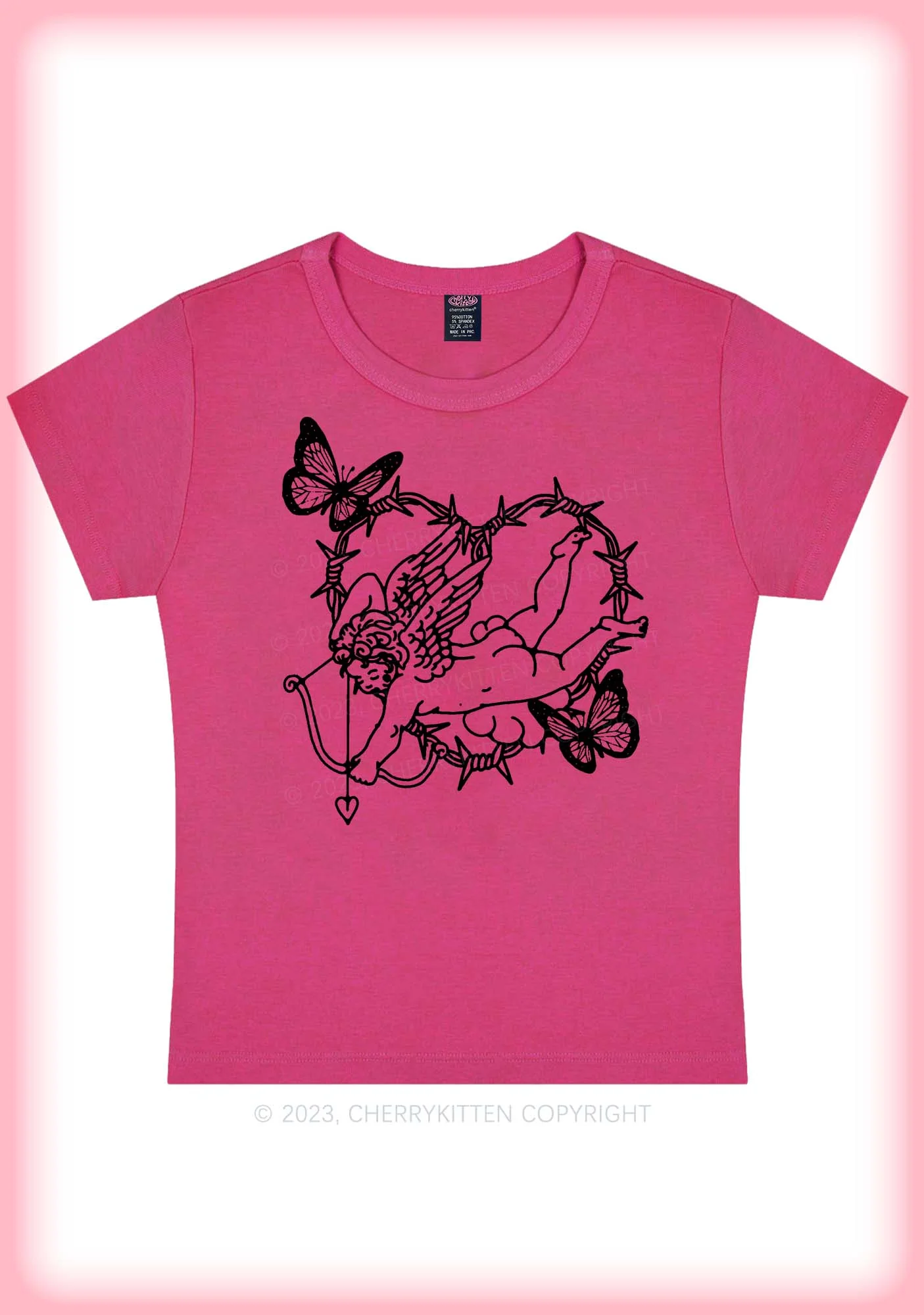 Butterfly Cupid Valentine's Day Y2K Baby Tee Cherrykitten - Image 7