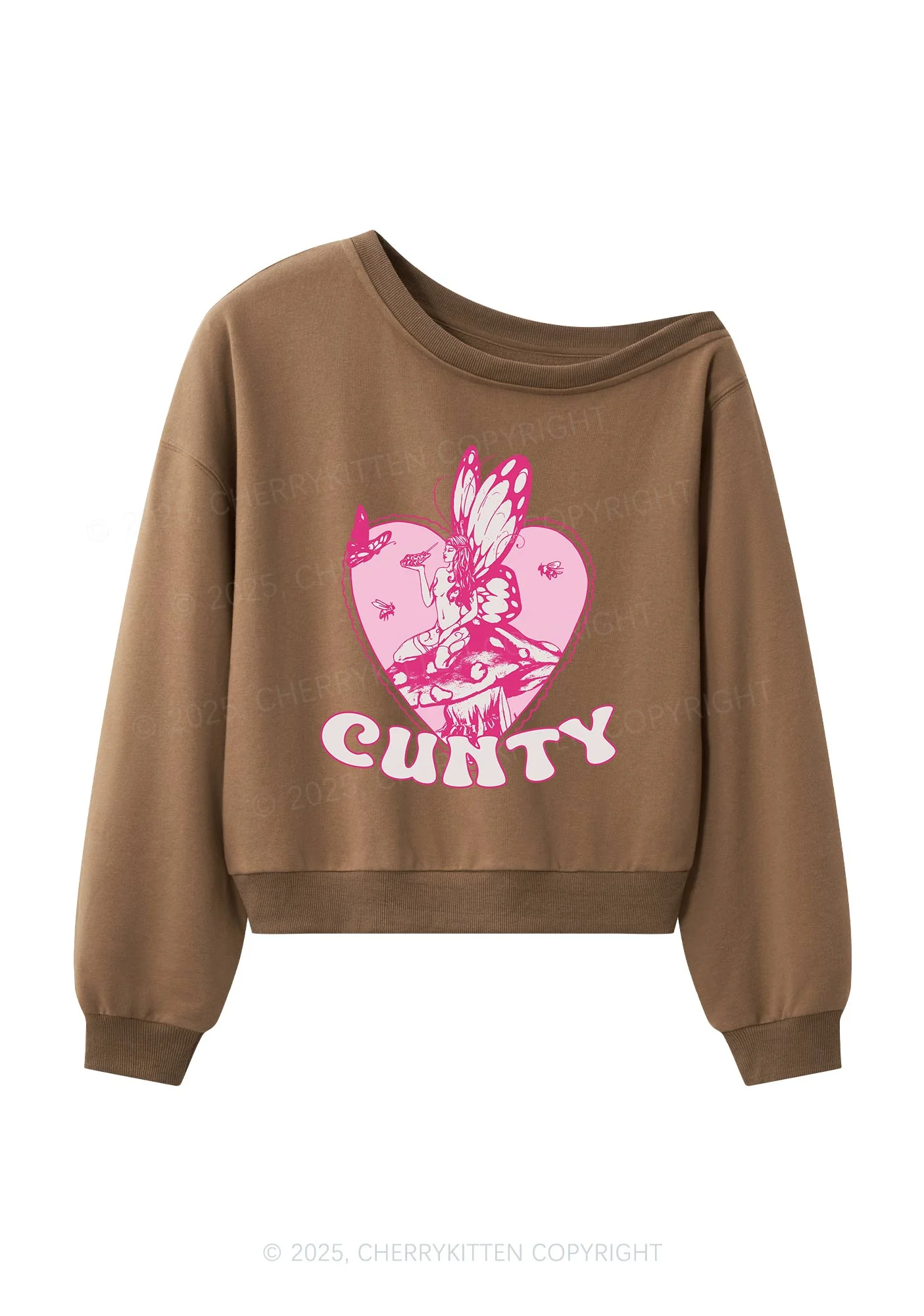 Butterfly Cxnty Y2K Off Shoulder Sweatshirts Cherrykitten - Image 3