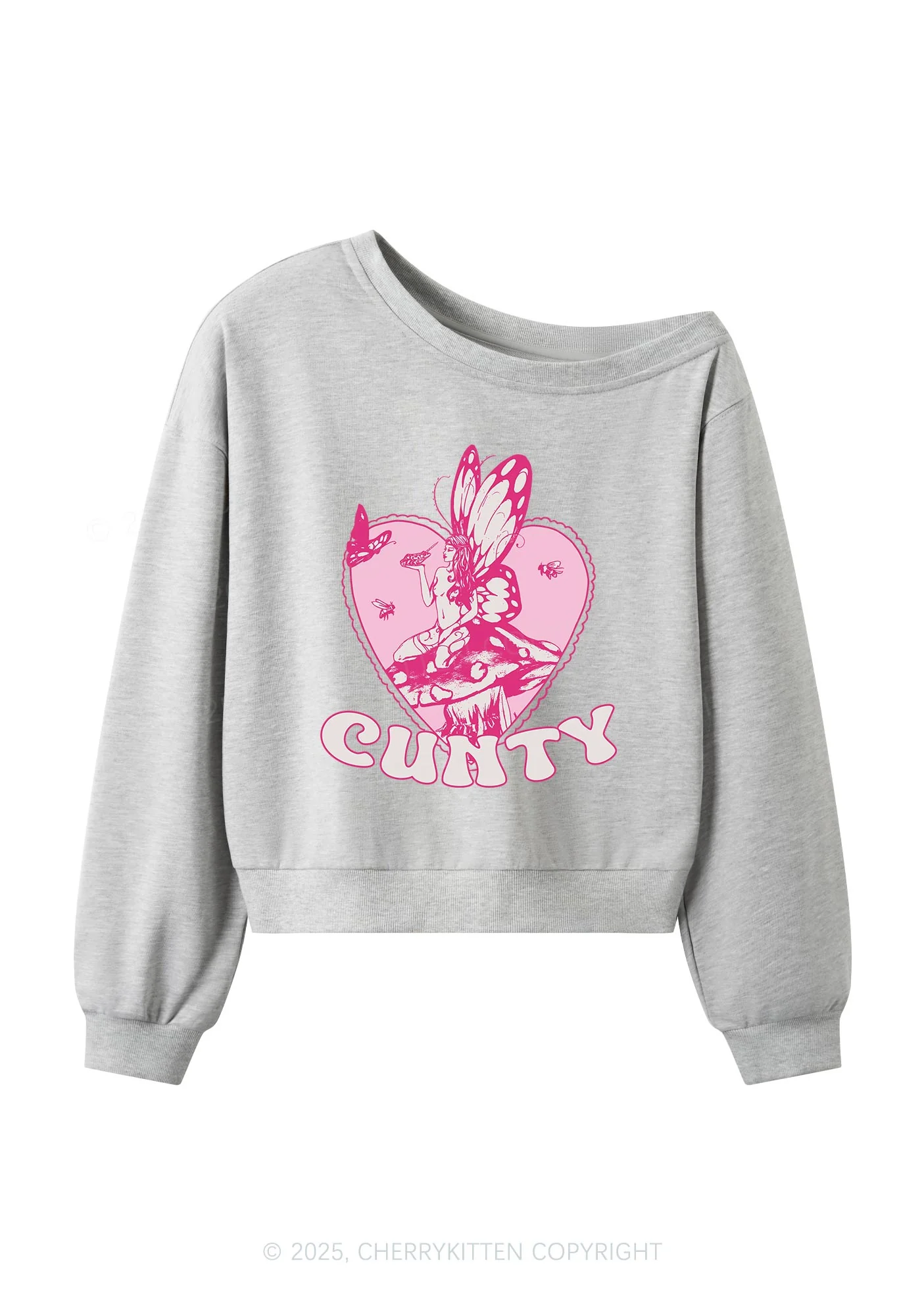 Butterfly Cxnty Y2K Off Shoulder Sweatshirts Cherrykitten - Image 4