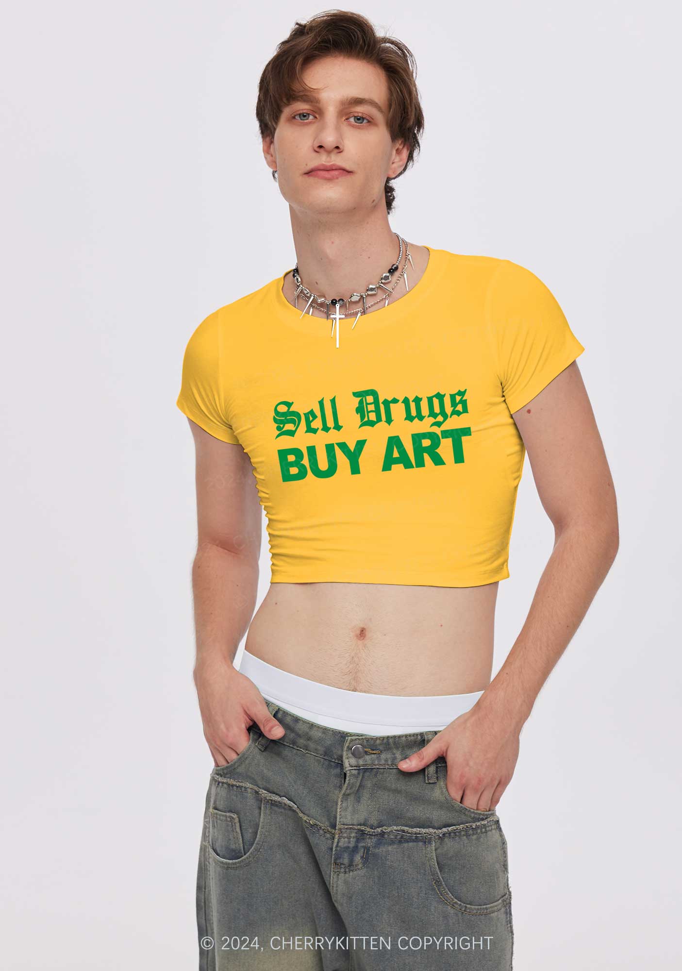 Buy Art Y2K Baby Tee Cherrykitten - Image 2