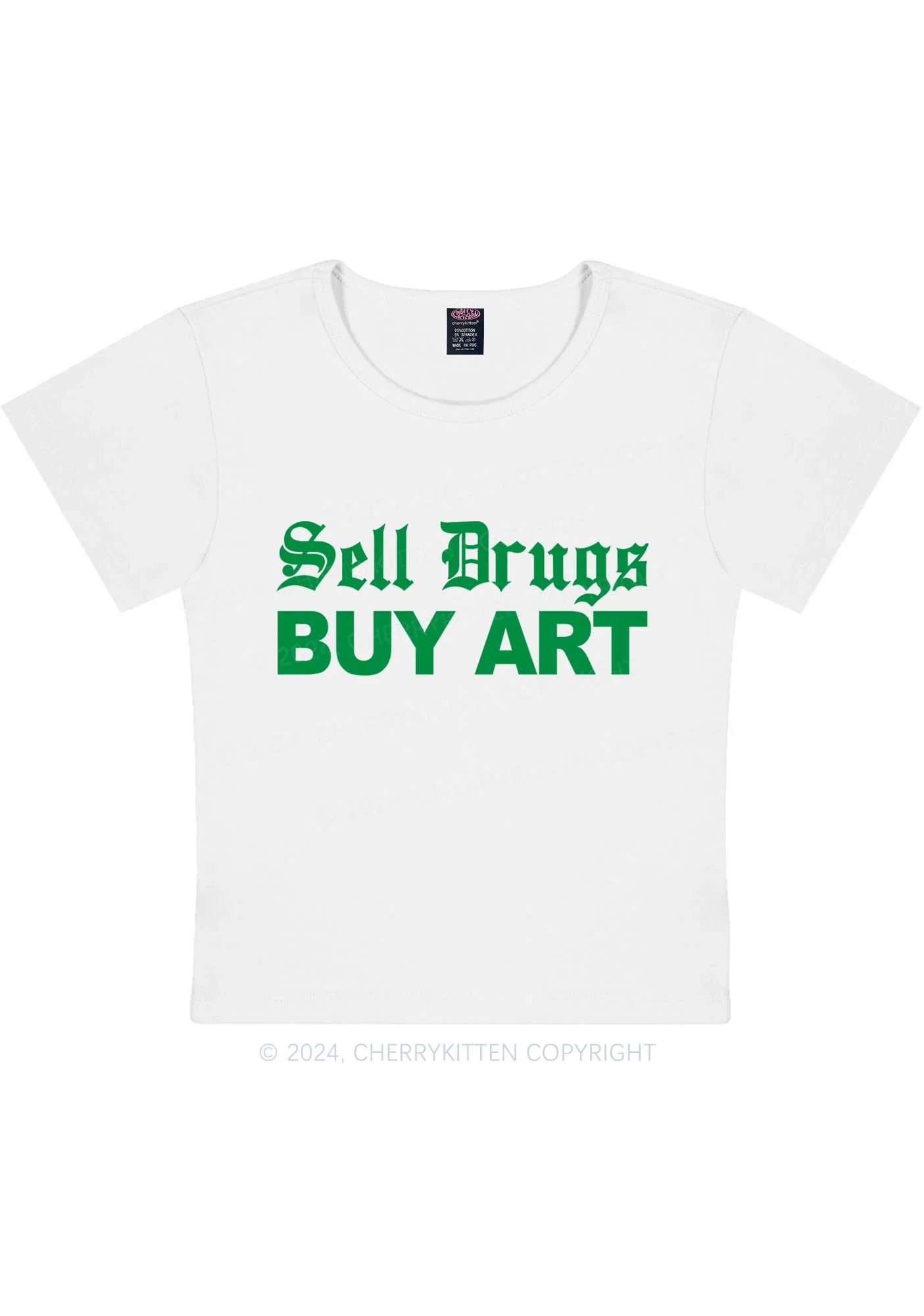 Buy Art Y2K Baby Tee Cherrykitten - Image 4