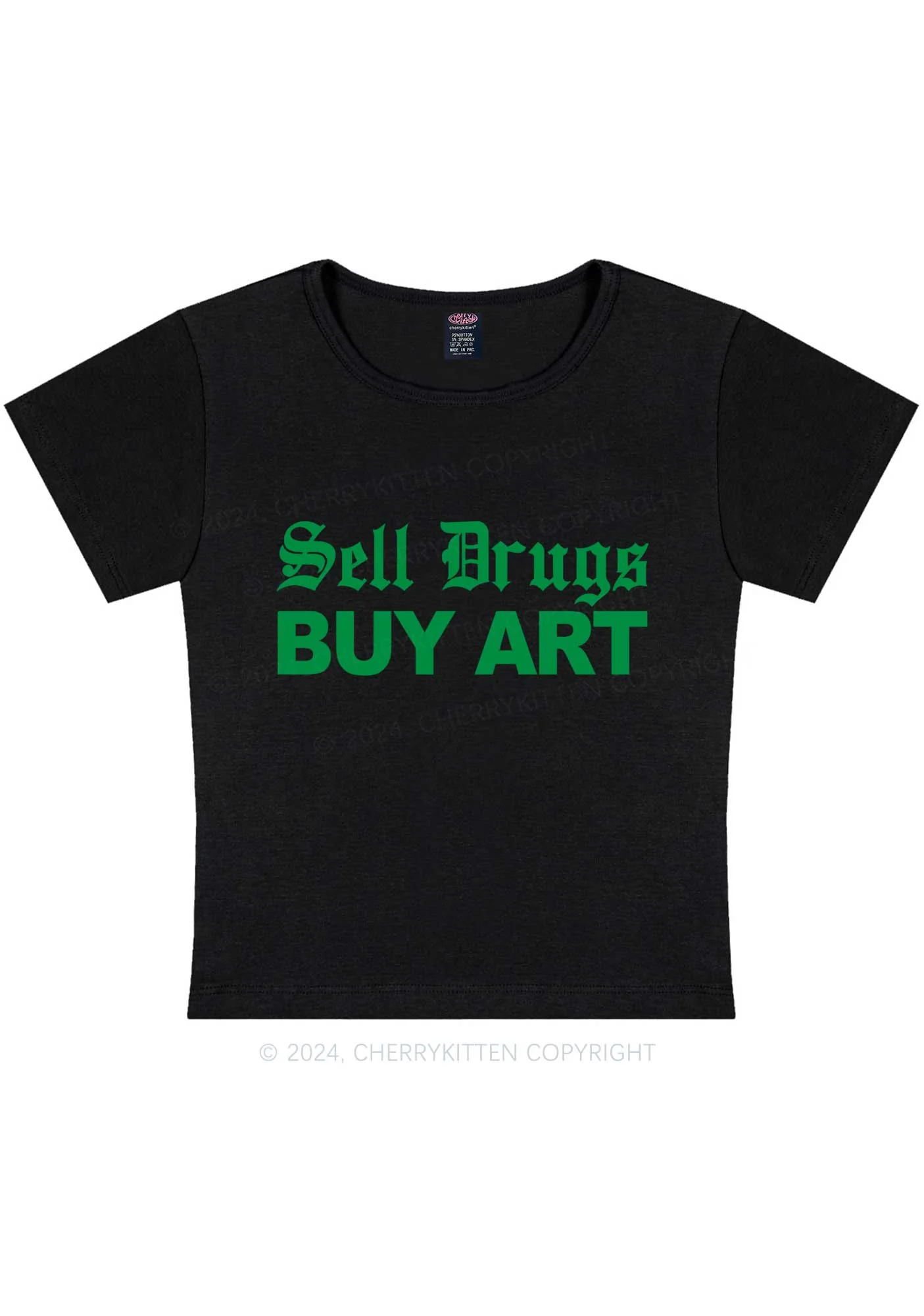 Buy Art Y2K Baby Tee Cherrykitten - Image 5