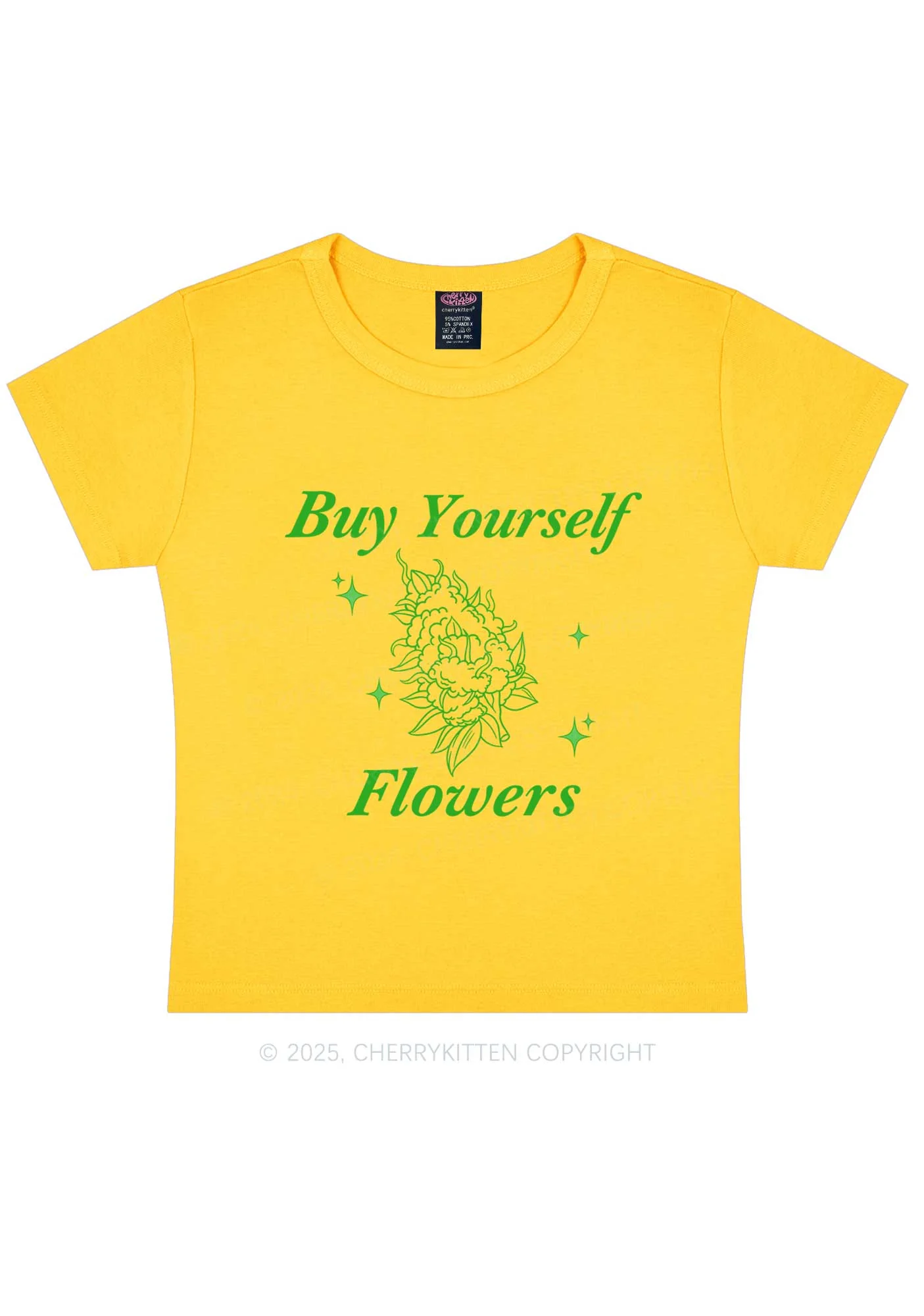 Buy Yourself Flowers Y2K Baby Tee Cherrykitten - Image 3