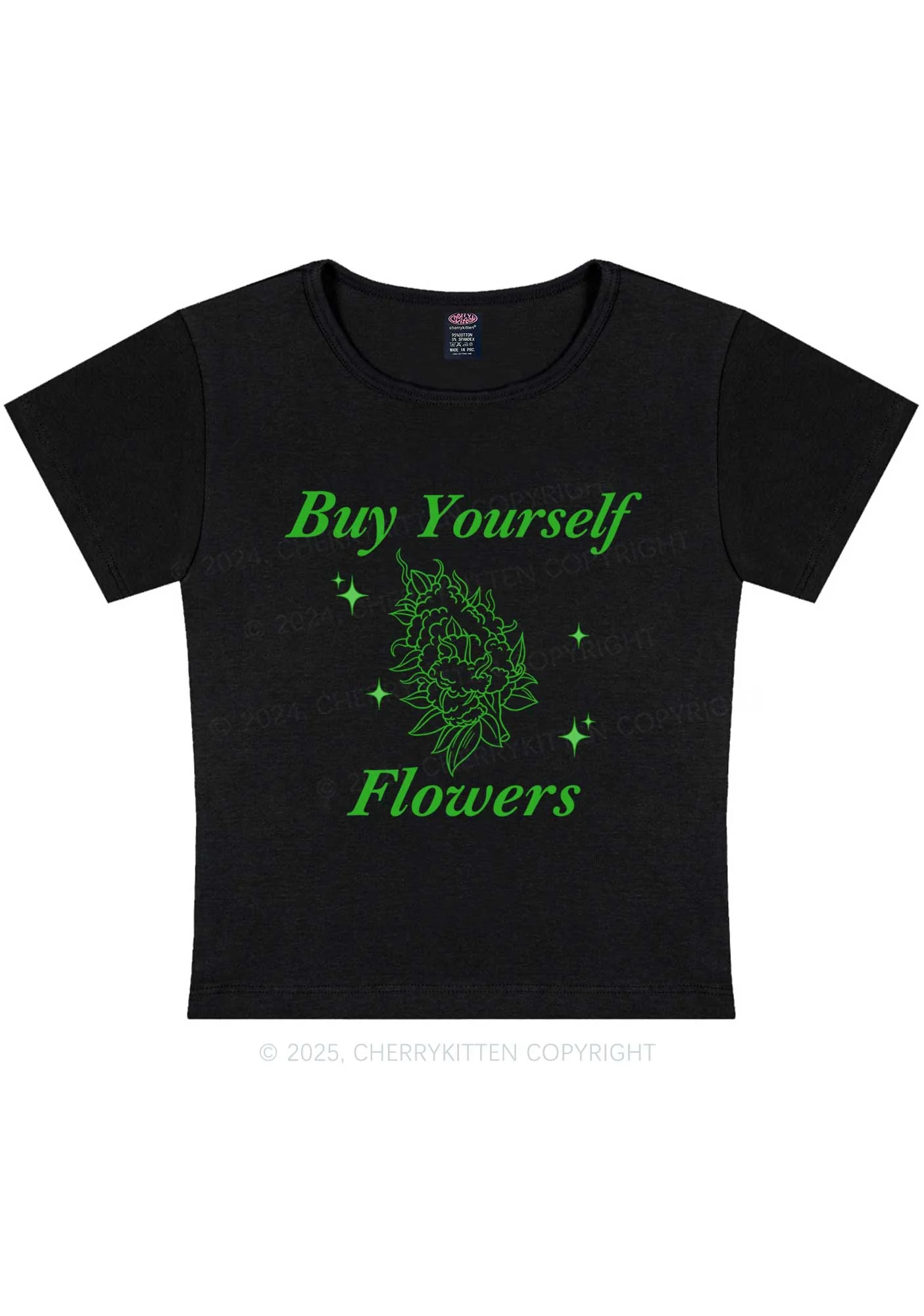 Buy Yourself Flowers Y2K Baby Tee Cherrykitten - Image 4
