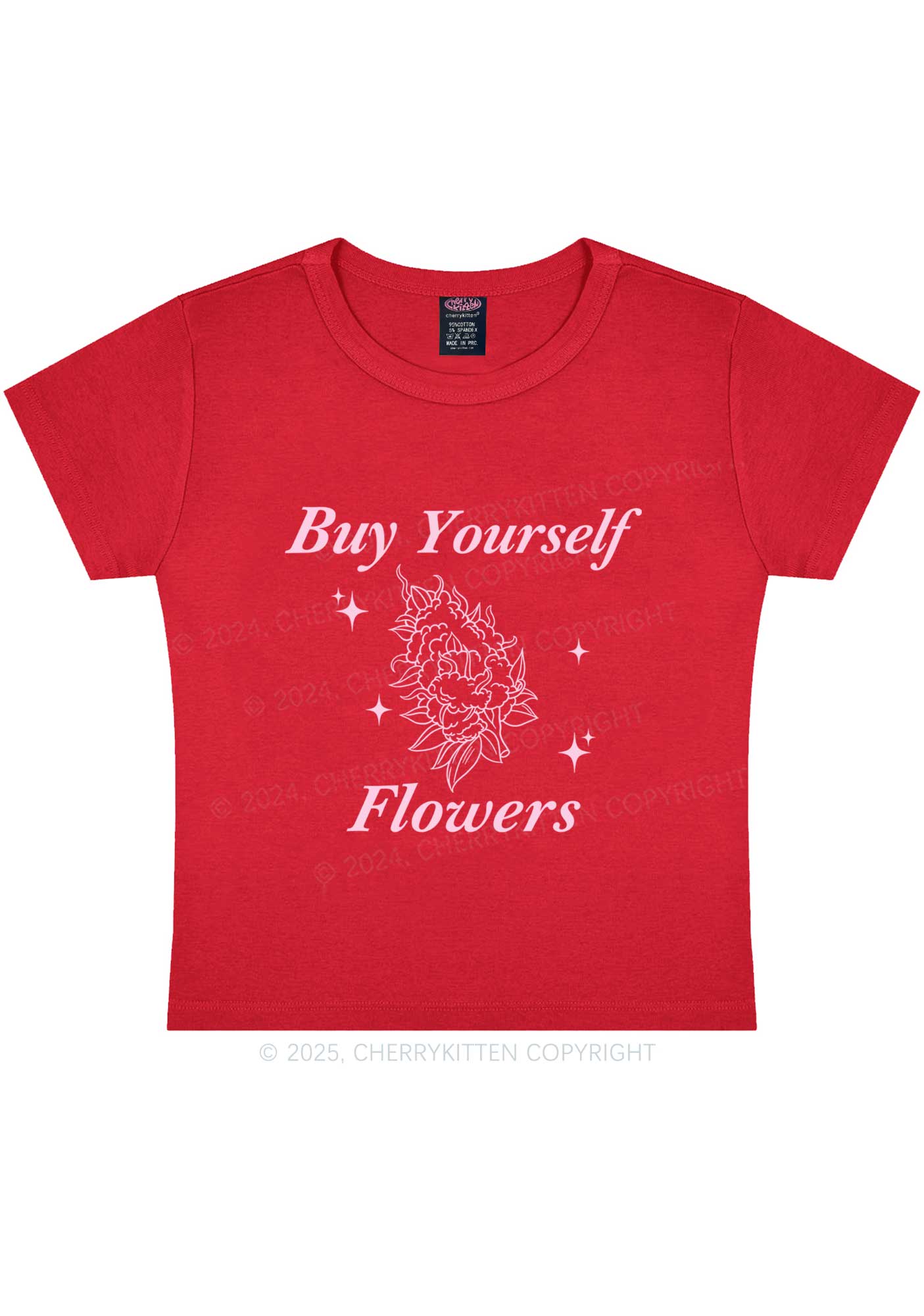 Buy Yourself Flowers Y2K Baby Tee Cherrykitten - Image 5