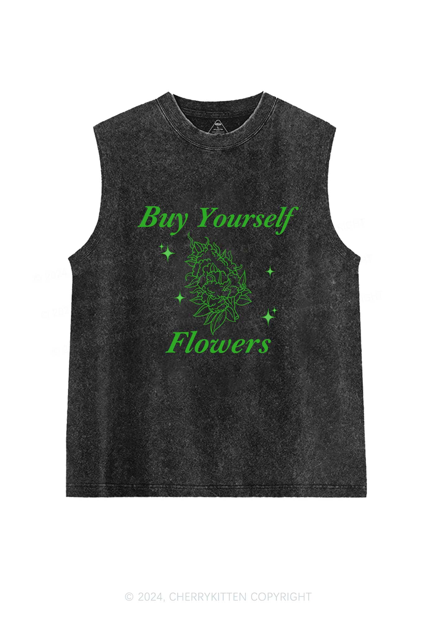 Buy Yourself Flowers Y2K Washed Tank Cherrykitten - Image 3