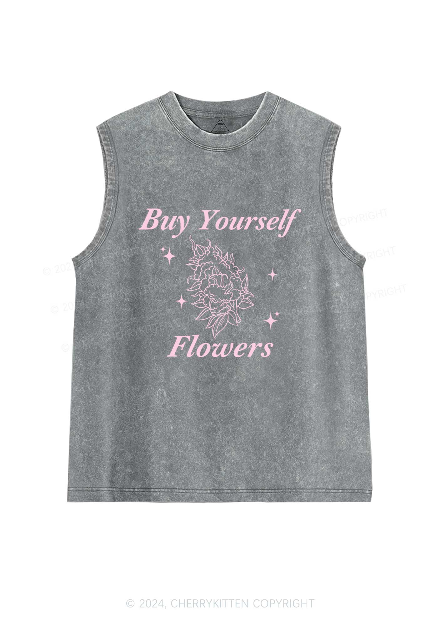 Buy Yourself Flowers Y2K Washed Tank Cherrykitten - Image 5