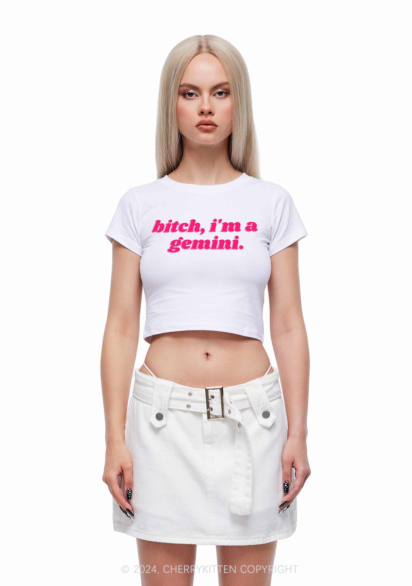 Bxtch I'm A Custom Zodiac Y2K Baby Tee - Image 2