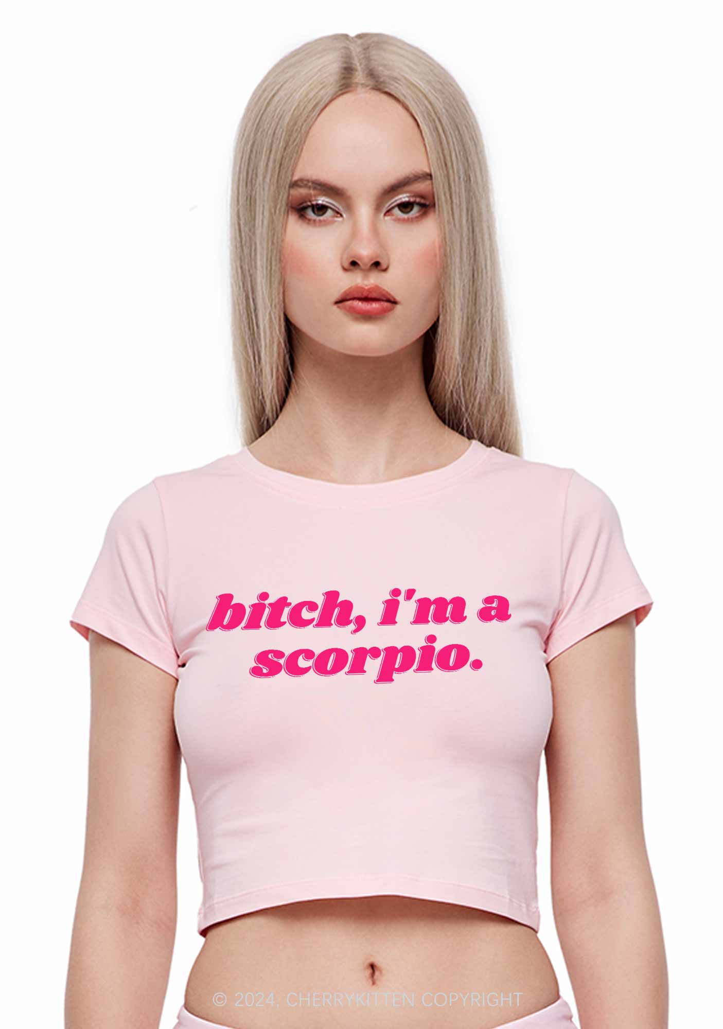 Bxtch I'm A Custom Zodiac Y2K Baby Tee - Image 3