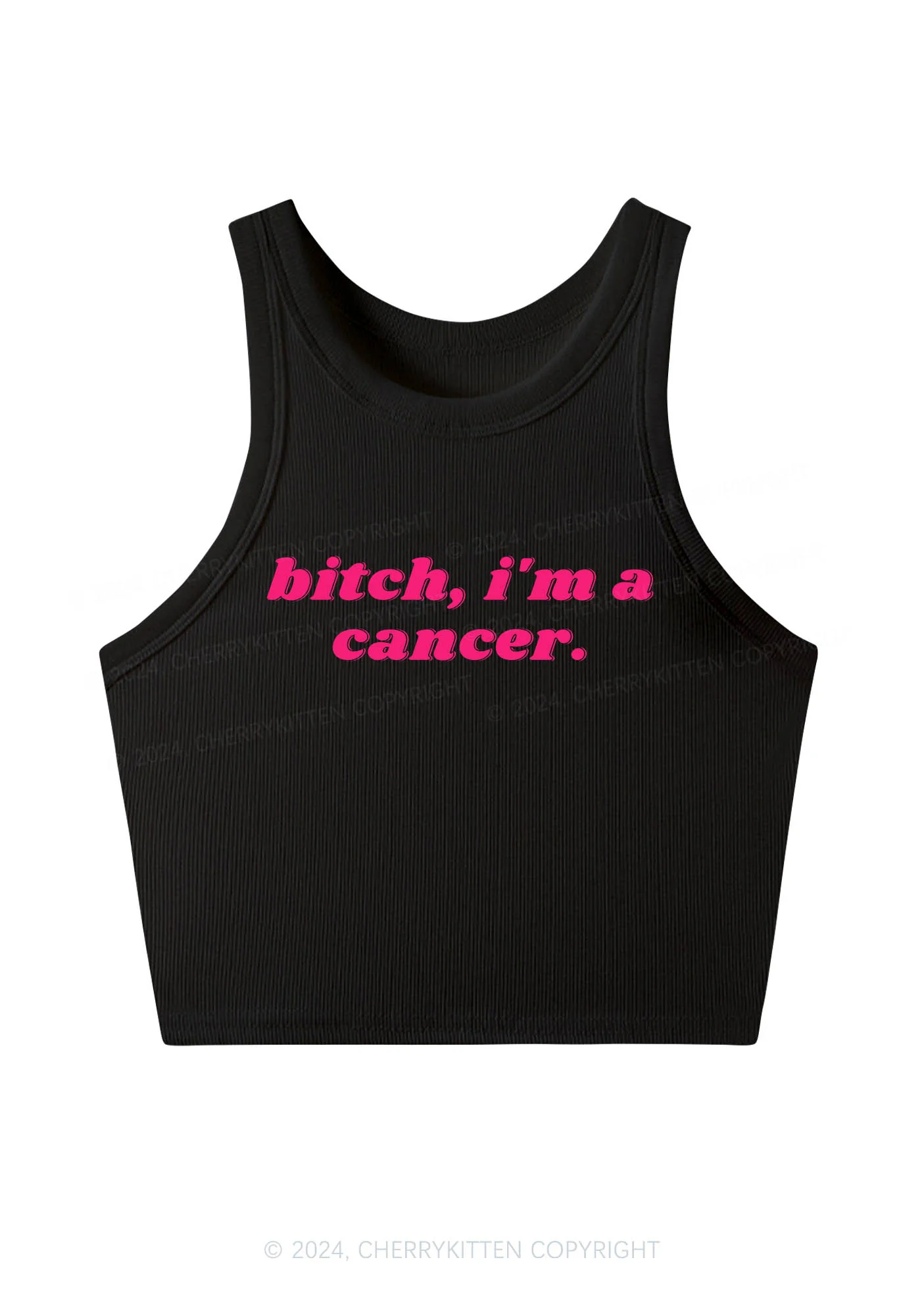 Bxtch I'm A Custom Zodiac Y2K Crop Tank Top Cherrykitten - Image 2