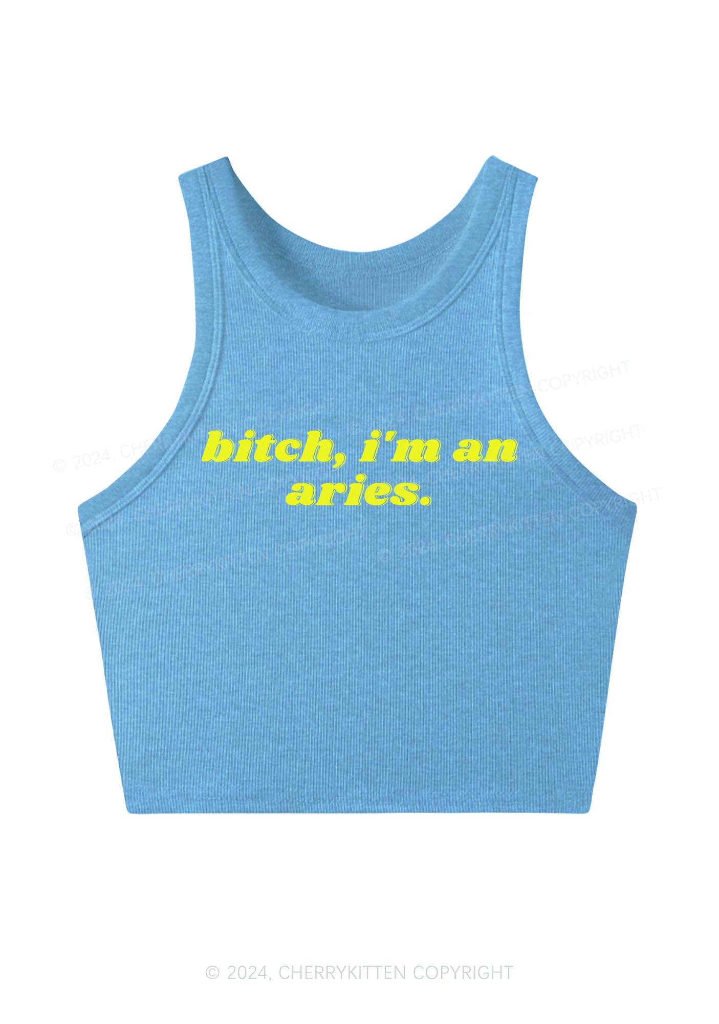 Bxtch I'm A Custom Zodiac Y2K Crop Tank Top Cherrykitten - Image 3