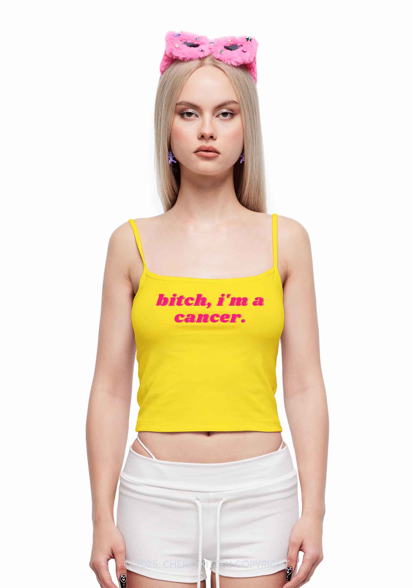 Bxtch I'm A Custom Zodiac Y2K Spaghetti Strap Cami Cherrykitten - Image 2