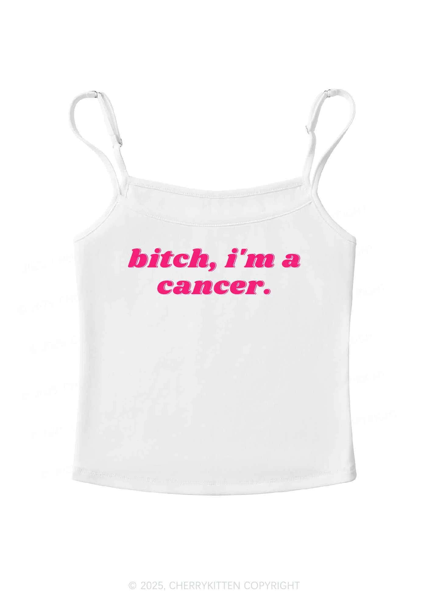 Bxtch I'm A Custom Zodiac Y2K Spaghetti Strap Cami Cherrykitten - Image 3
