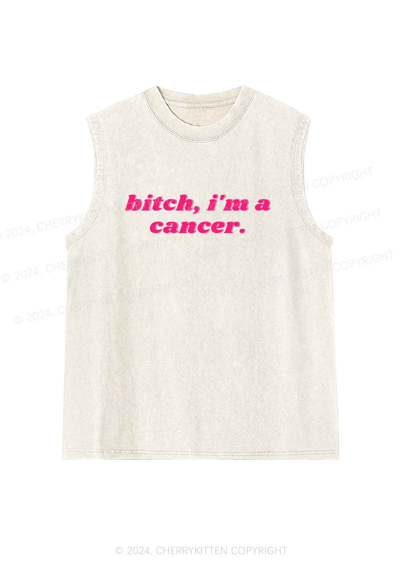 Bxtch I'm A Custom Zodiac Y2K Washed Tank Cherrykitten - Image 4