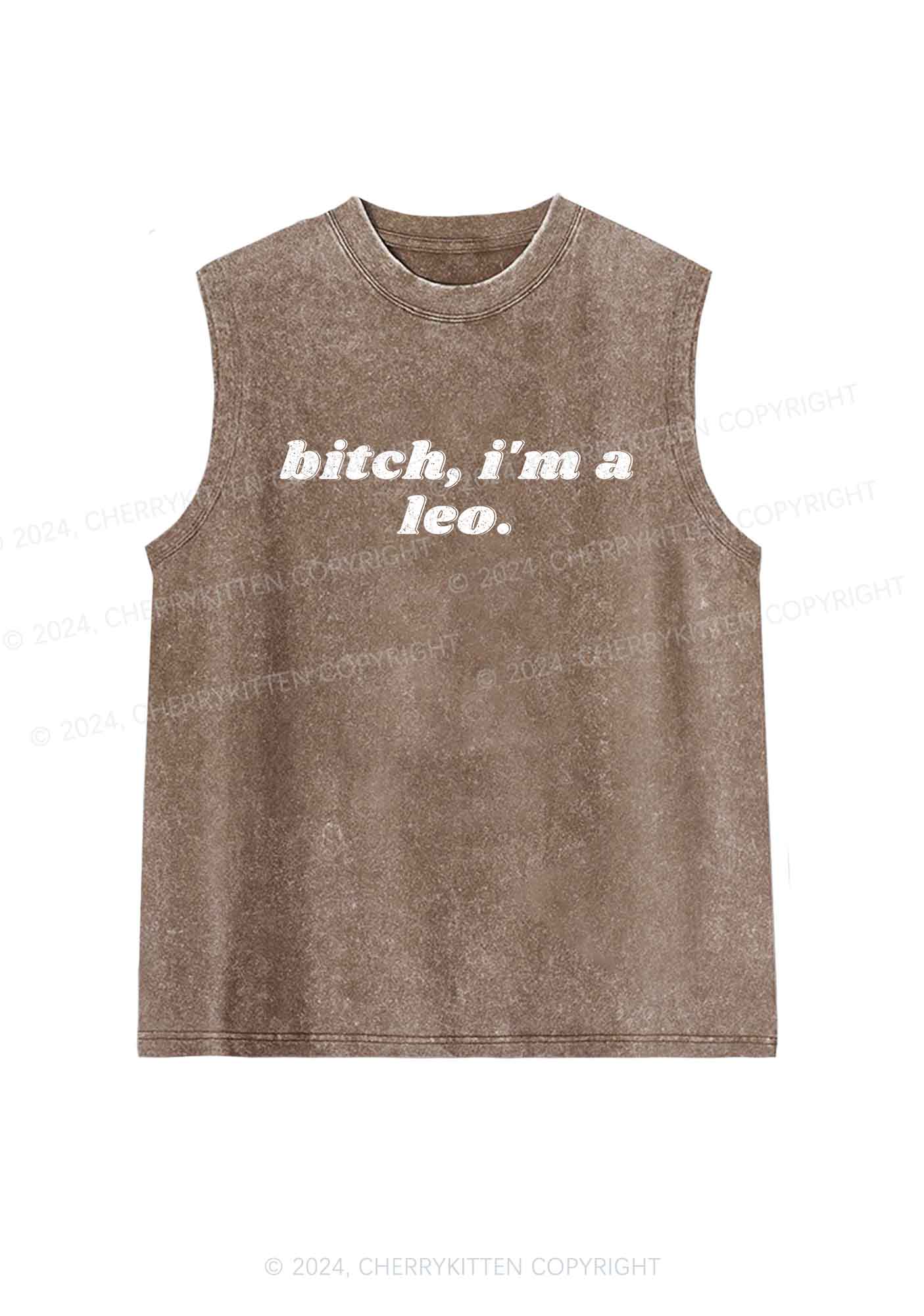 Bxtch I'm A Custom Zodiac Y2K Washed Tank Cherrykitten - Image 6