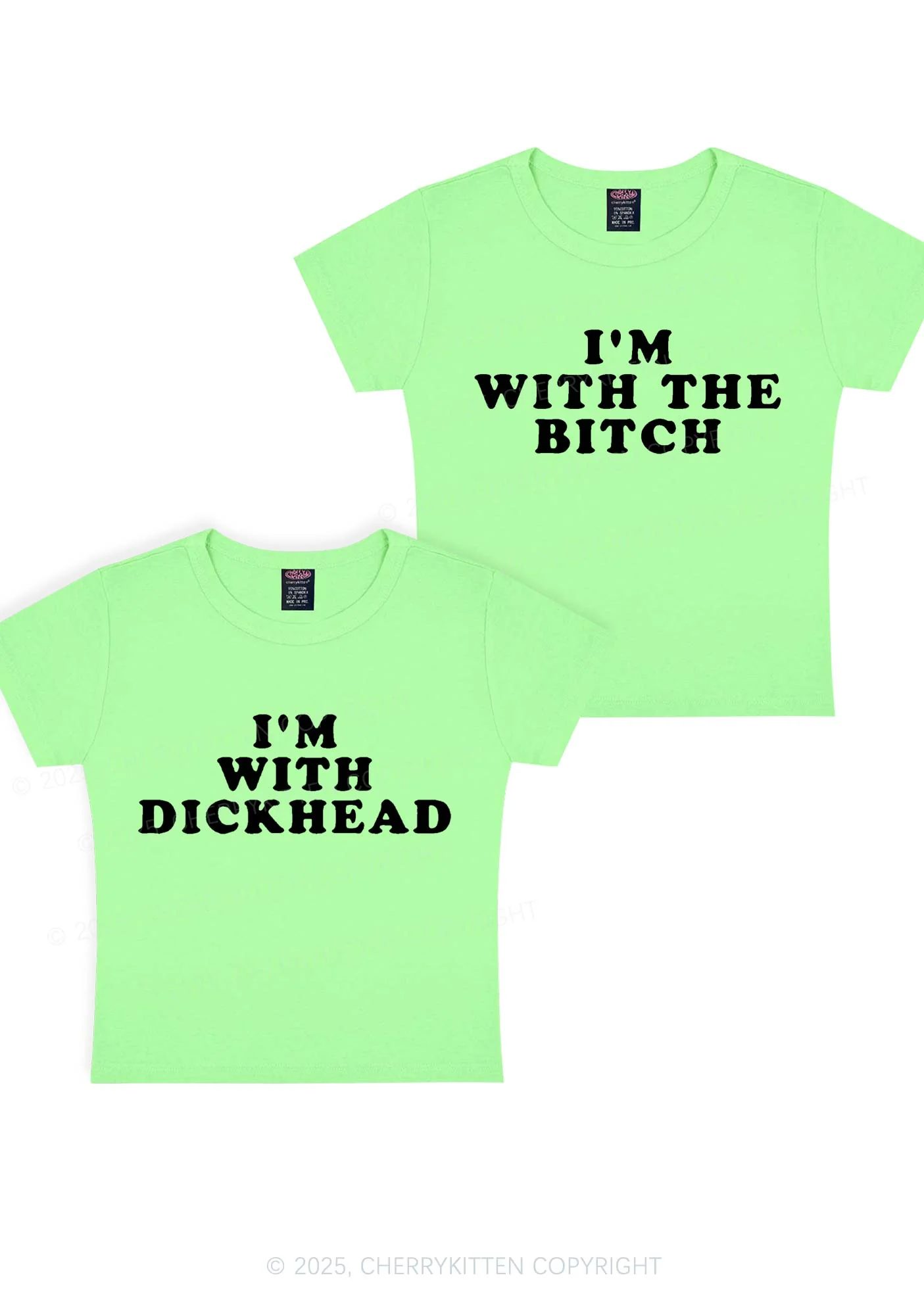 Bxxch Dxxkhead Y2K Valentine's Day Baby Tee Cherrykitten - Image 10