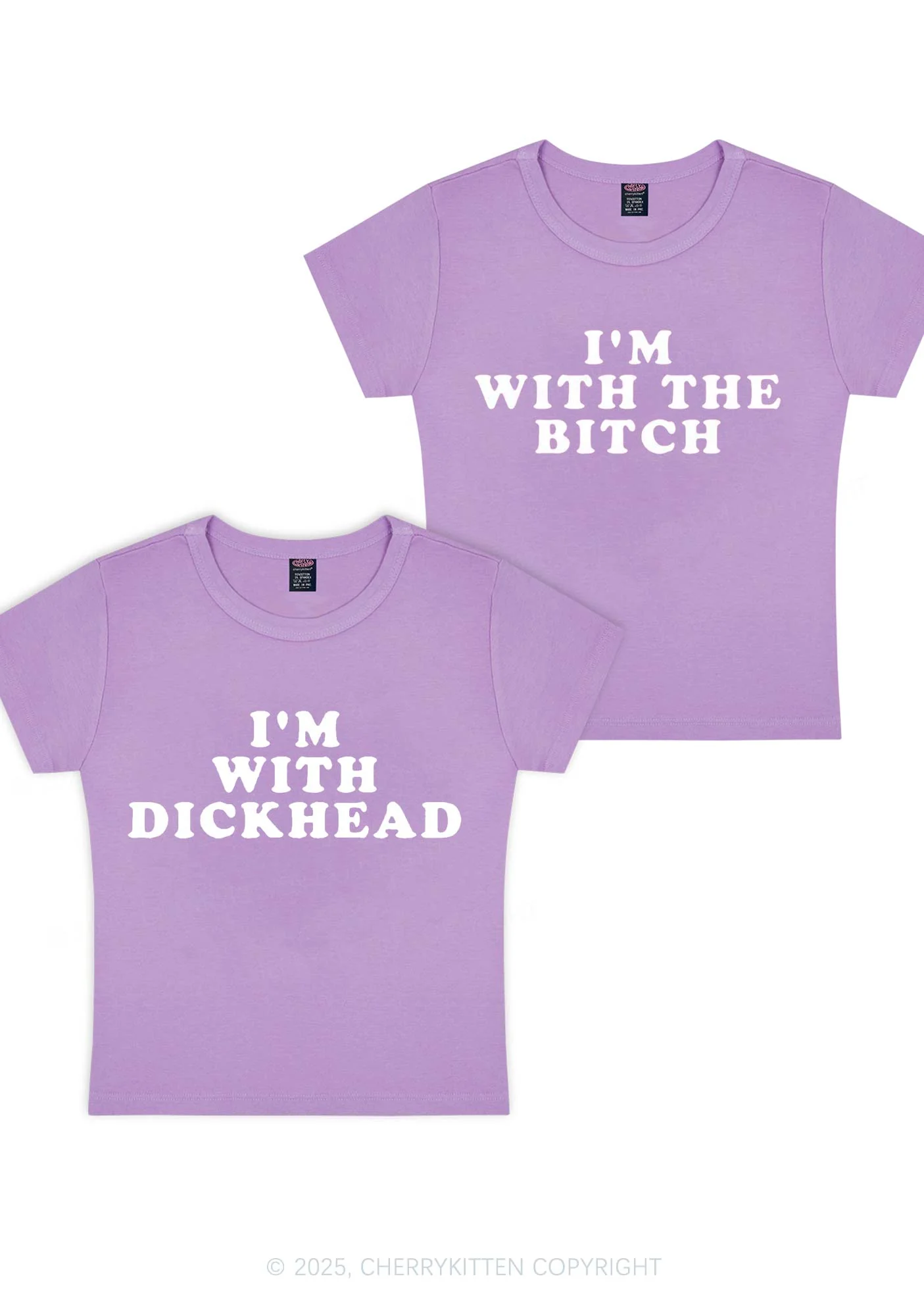 Bxxch Dxxkhead Y2K Valentine's Day Baby Tee Cherrykitten - Image 6