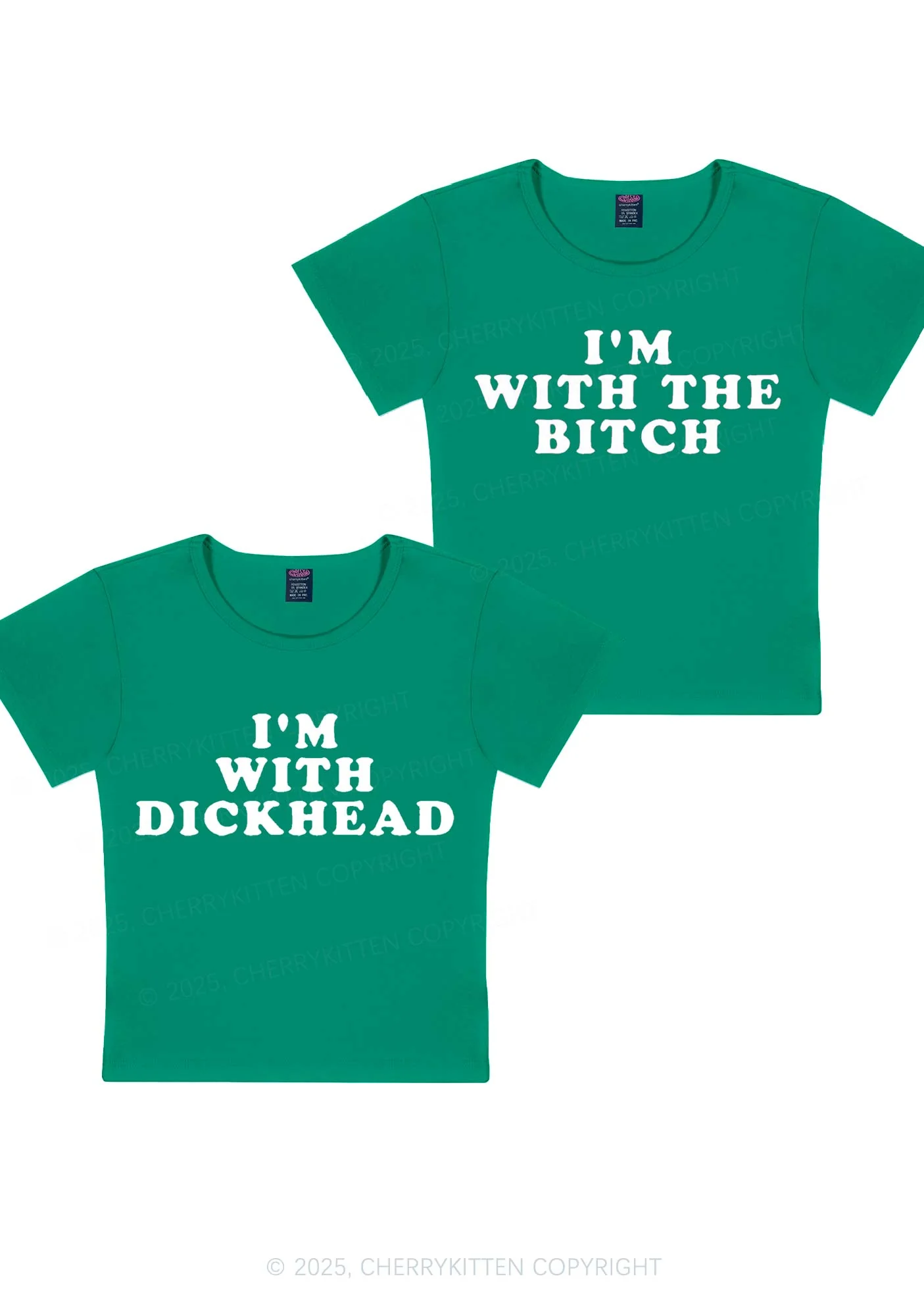 Bxxch Dxxkhead Y2K Valentine's Day Baby Tee Cherrykitten - Image 7
