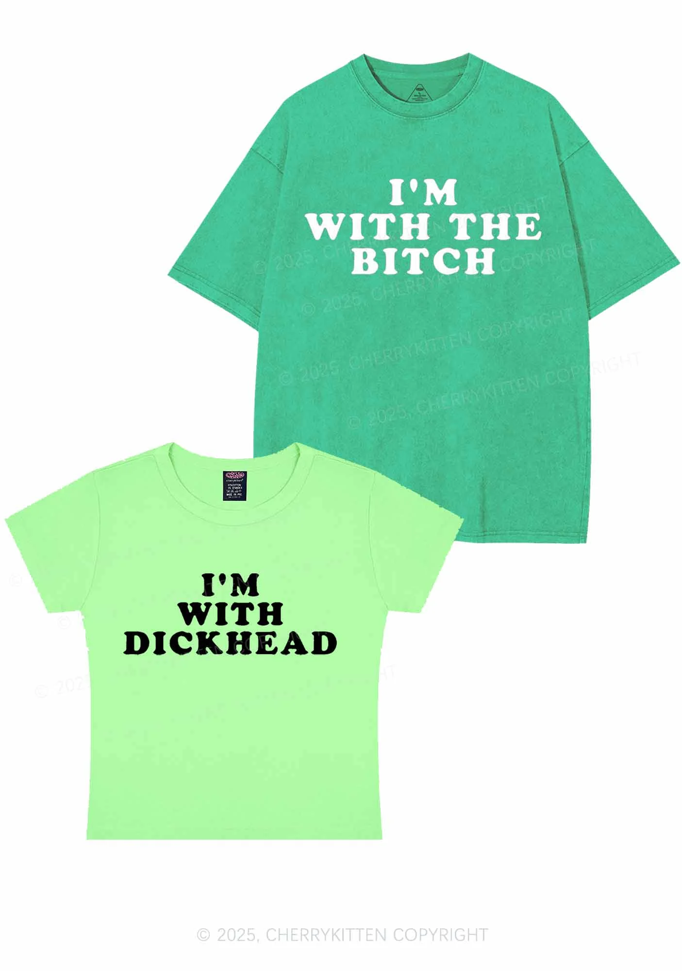 Bxxch Dxxkhead Y2K Valentine's Day Couple Shirt Cherrykitten - Image 10