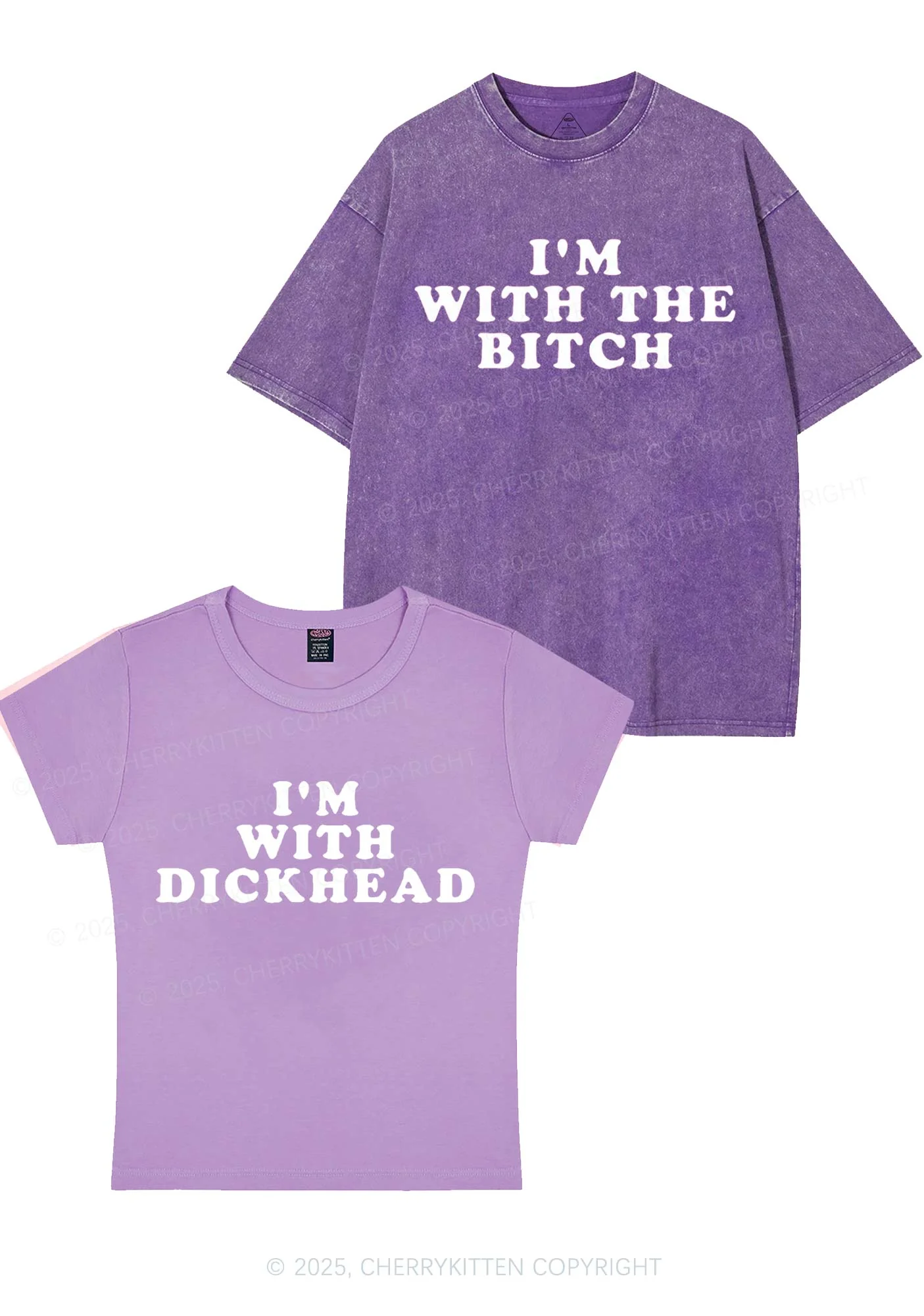 Bxxch Dxxkhead Y2K Valentine's Day Couple Shirt Cherrykitten - Image 3