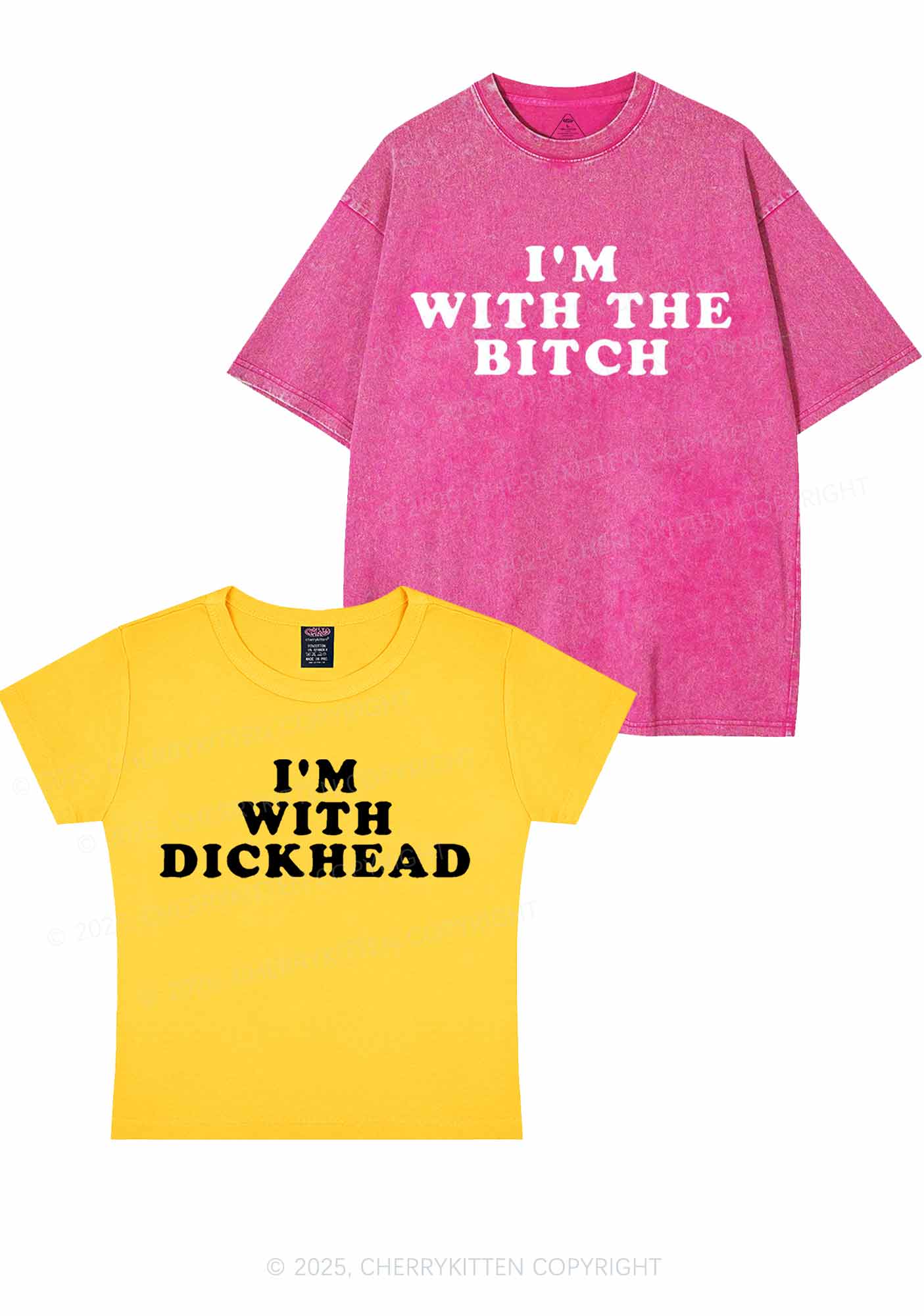 Bxxch Dxxkhead Y2K Valentine's Day Couple Shirt Cherrykitten - Image 4