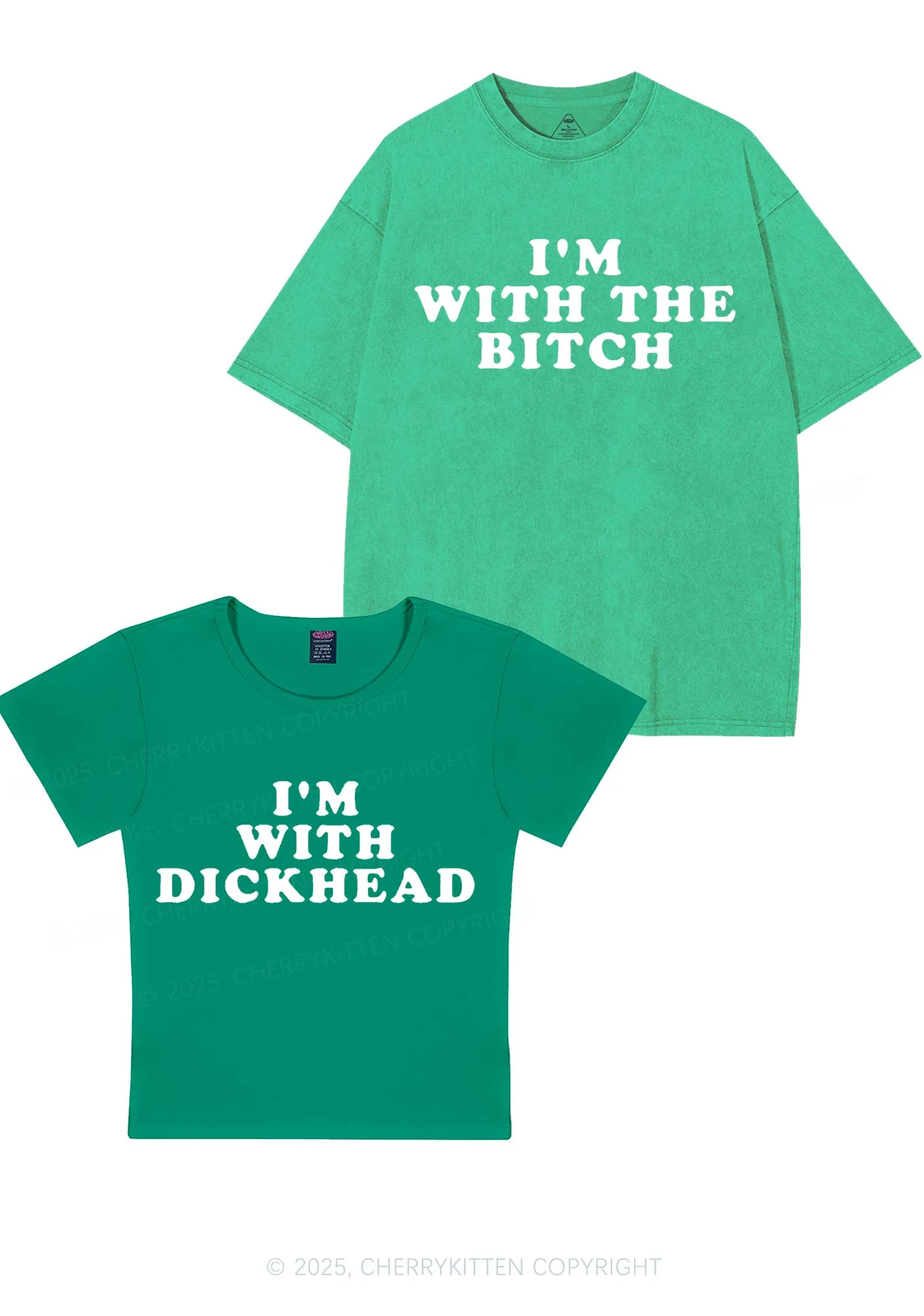 Bxxch Dxxkhead Y2K Valentine's Day Couple Shirt Cherrykitten - Image 8