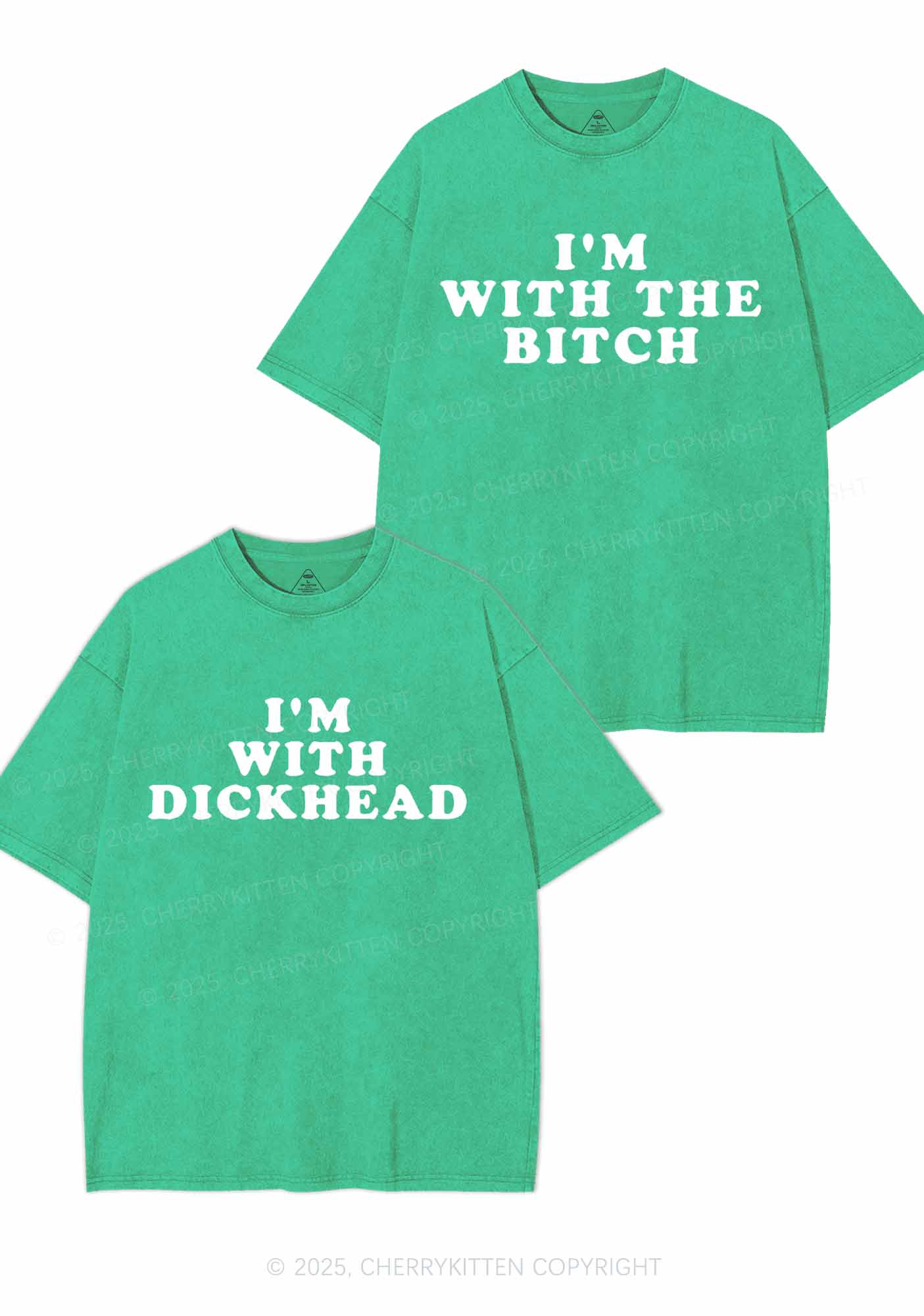 Bxxch Dxxkhead Y2K Valentine's Day Washed Tee Cherrykitten - Image 5