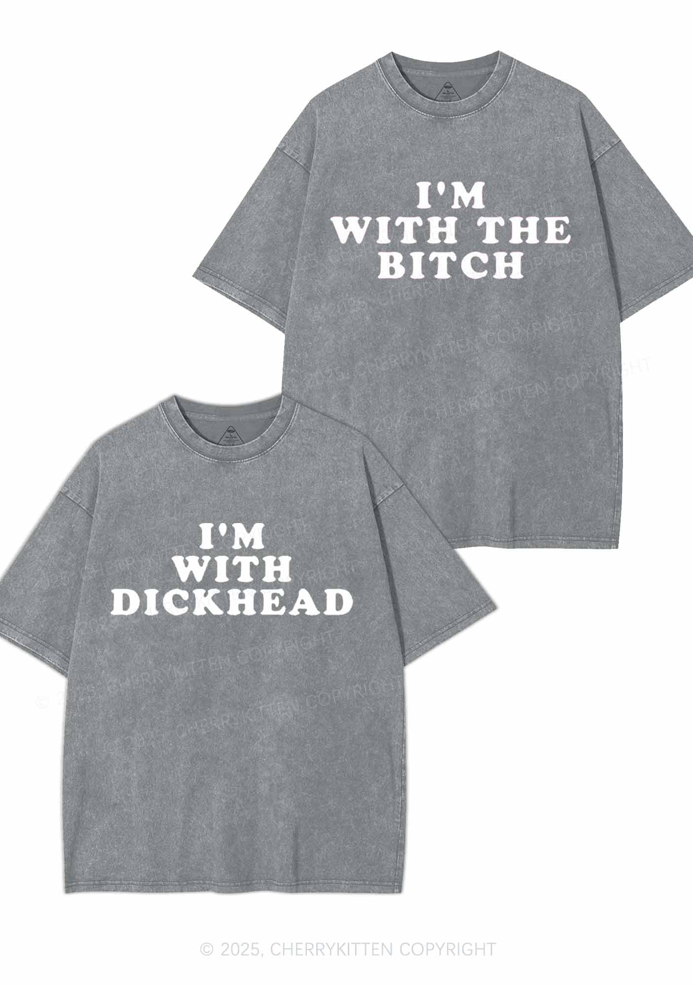 Bxxch Dxxkhead Y2K Valentine's Day Washed Tee Cherrykitten - Image 7