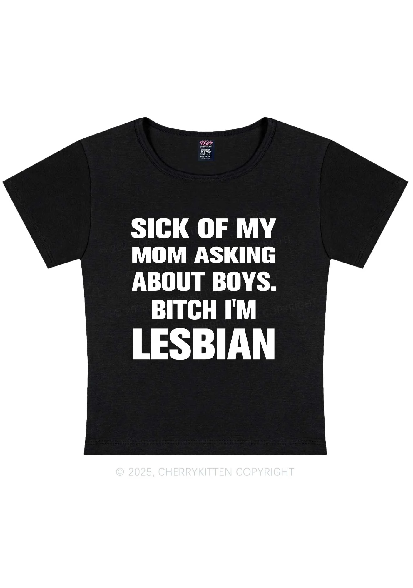 Bxxch Im Lesbian Pride Y2K Baby Tee Cherrykitten - Image 4