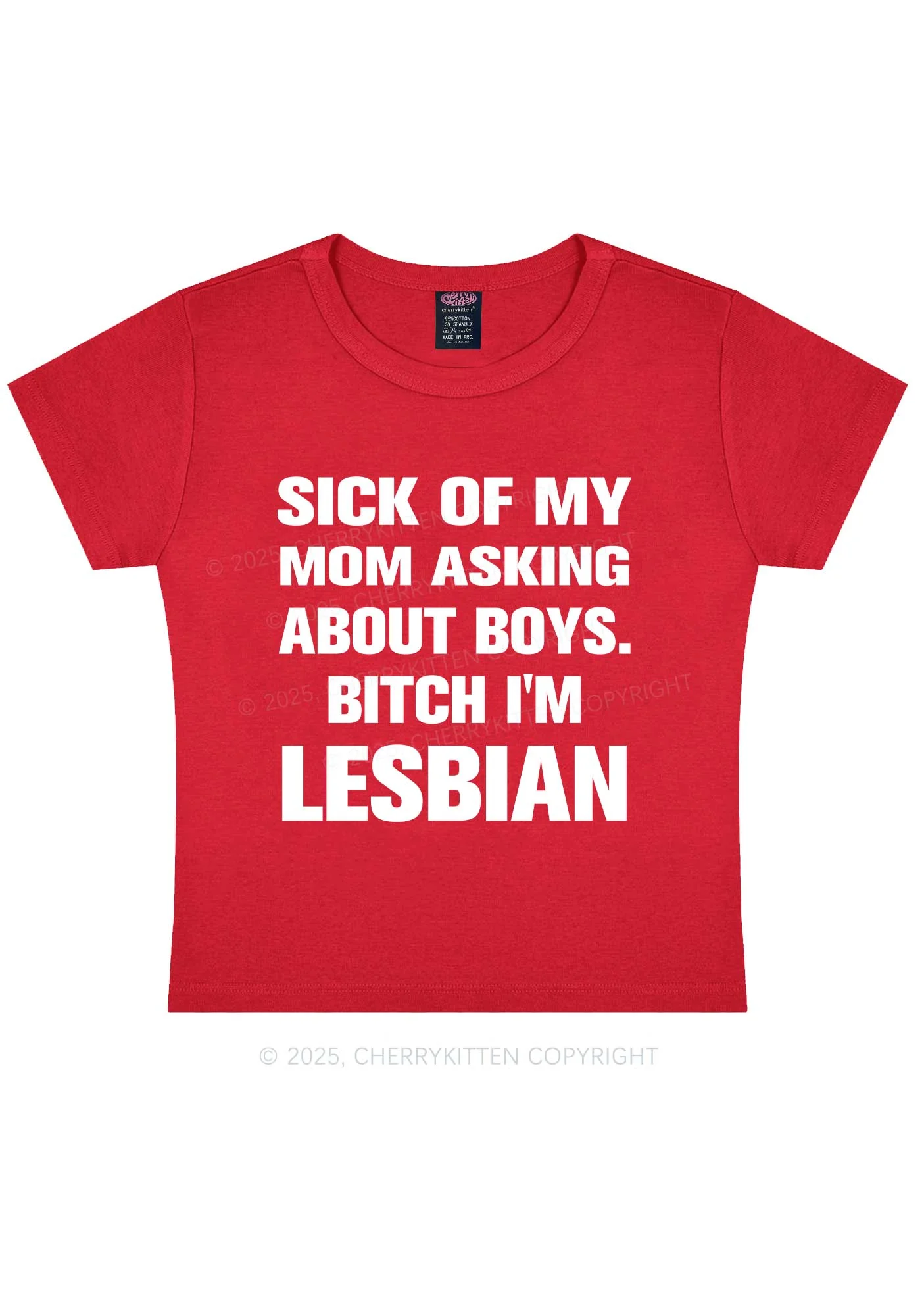 Bxxch Im Lesbian Pride Y2K Baby Tee Cherrykitten - Image 5