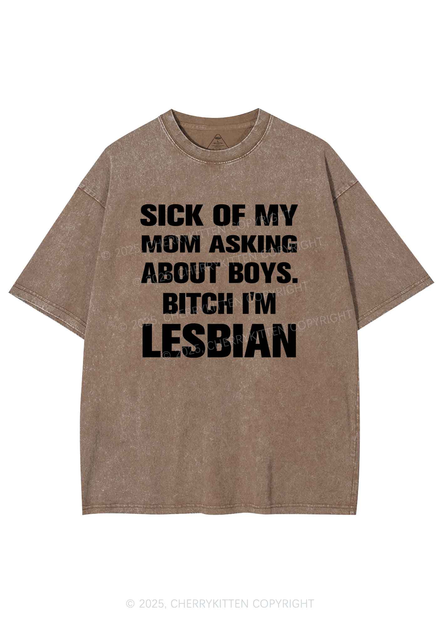 Bxxch Im Lesbian Pride Y2K Shirts Washed Tee Cherrykitten - Image 7