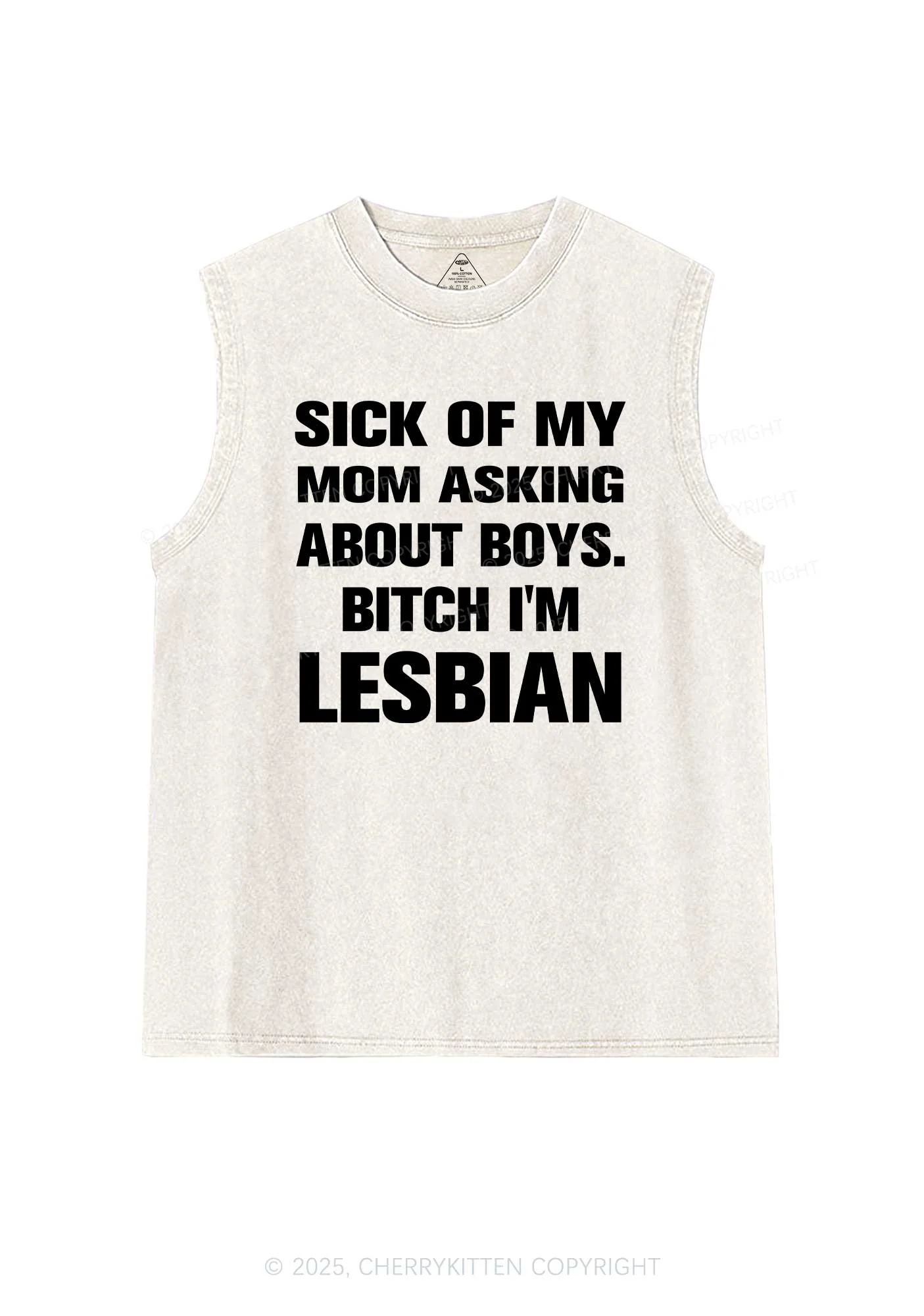Bxxch Im Lesbian Pride Y2K Washed Muscle Tank Cherrykitten - Image 4